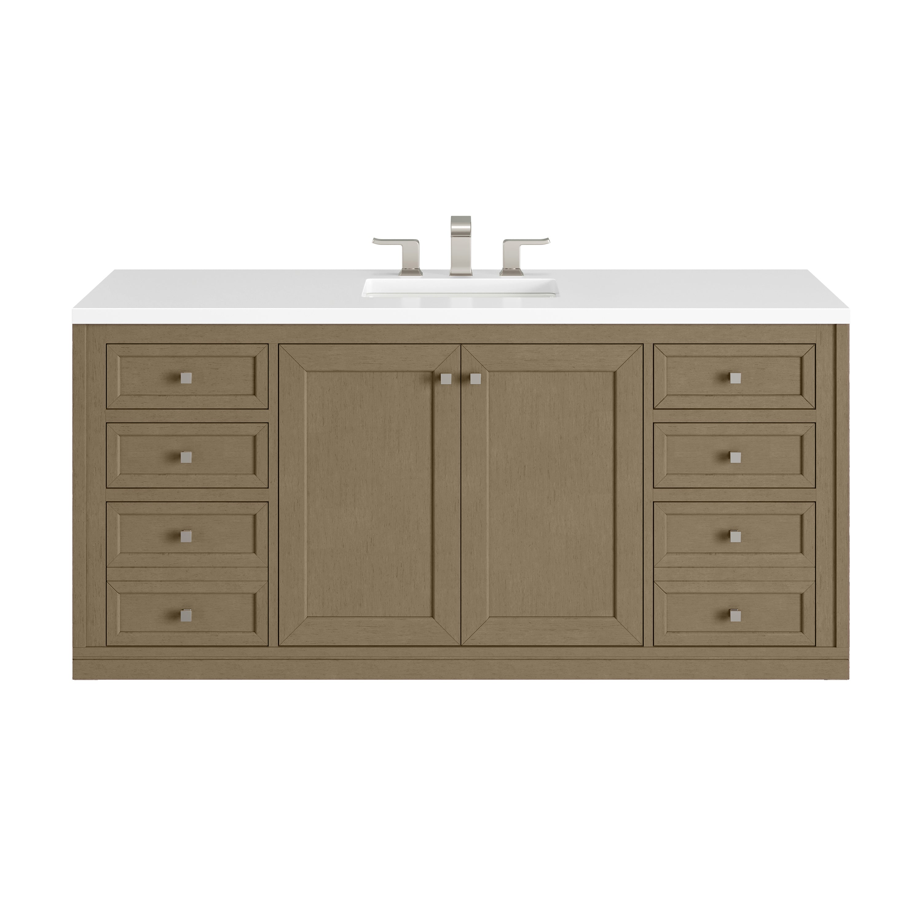 James Martin Chicago 60" Single Vanity in Walnut Whisper with 3cm Countertop