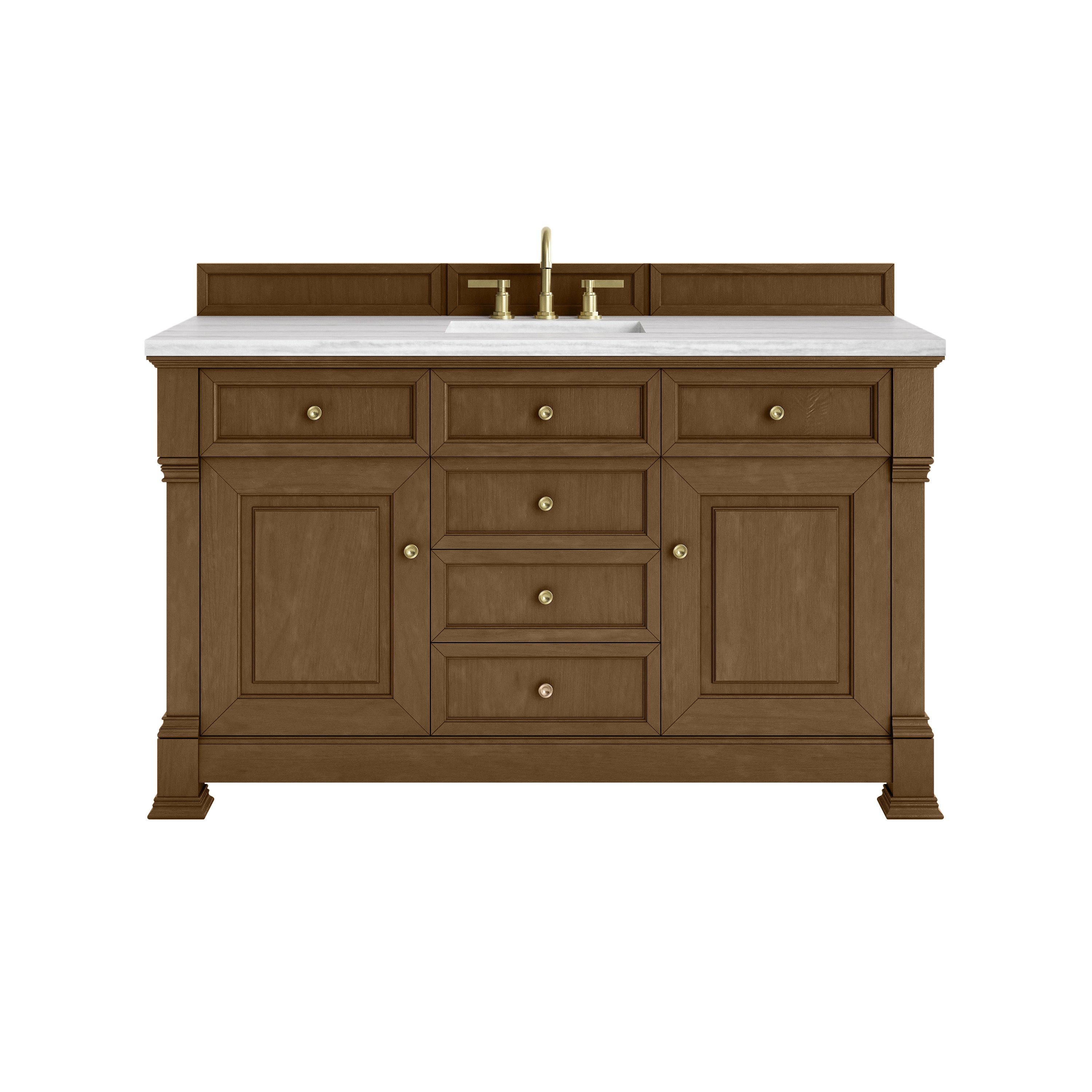 James Martin Brookfield 60" Single Vanity in Honey Oak with 3cm Countertop