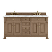 James Martin Brookfield 72" Double Vanity in Pecan with 3cm Countertop