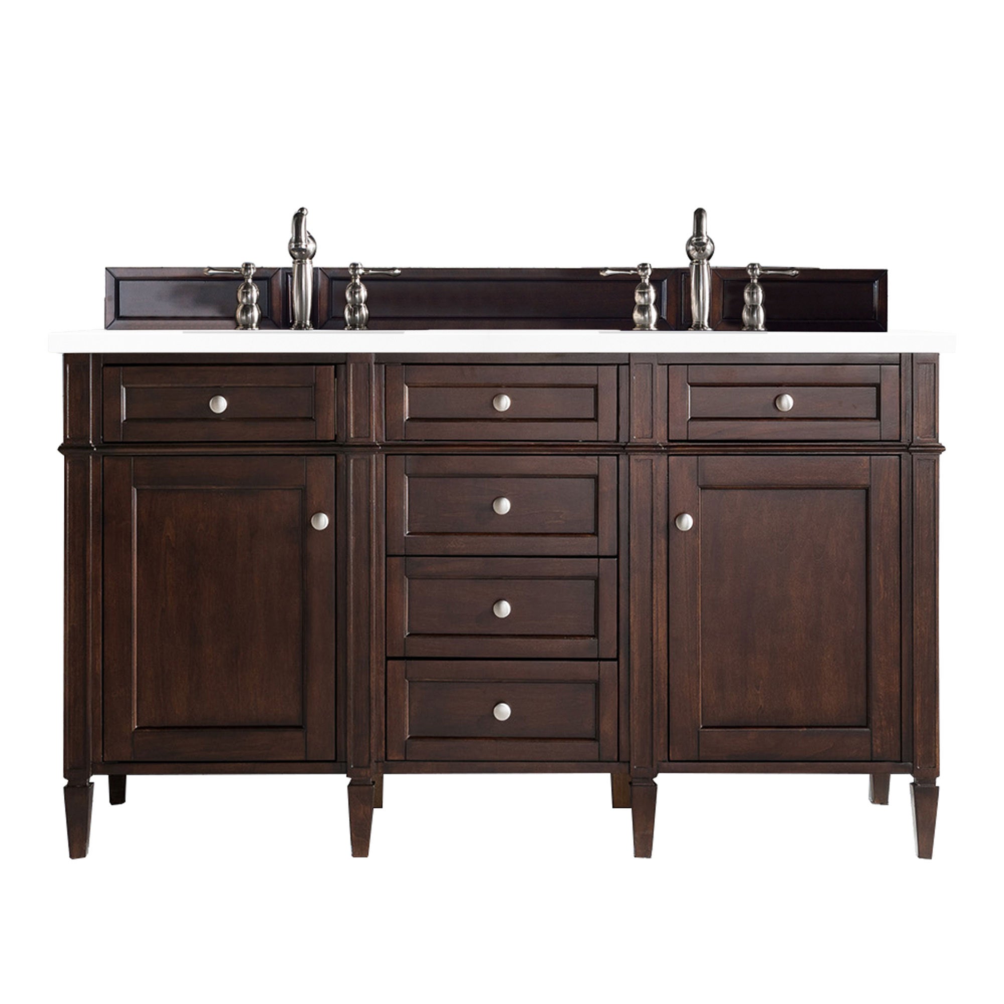 James Martin Brittany 60" Double Vanity in Burnished Mahogany with 3cm Countertop