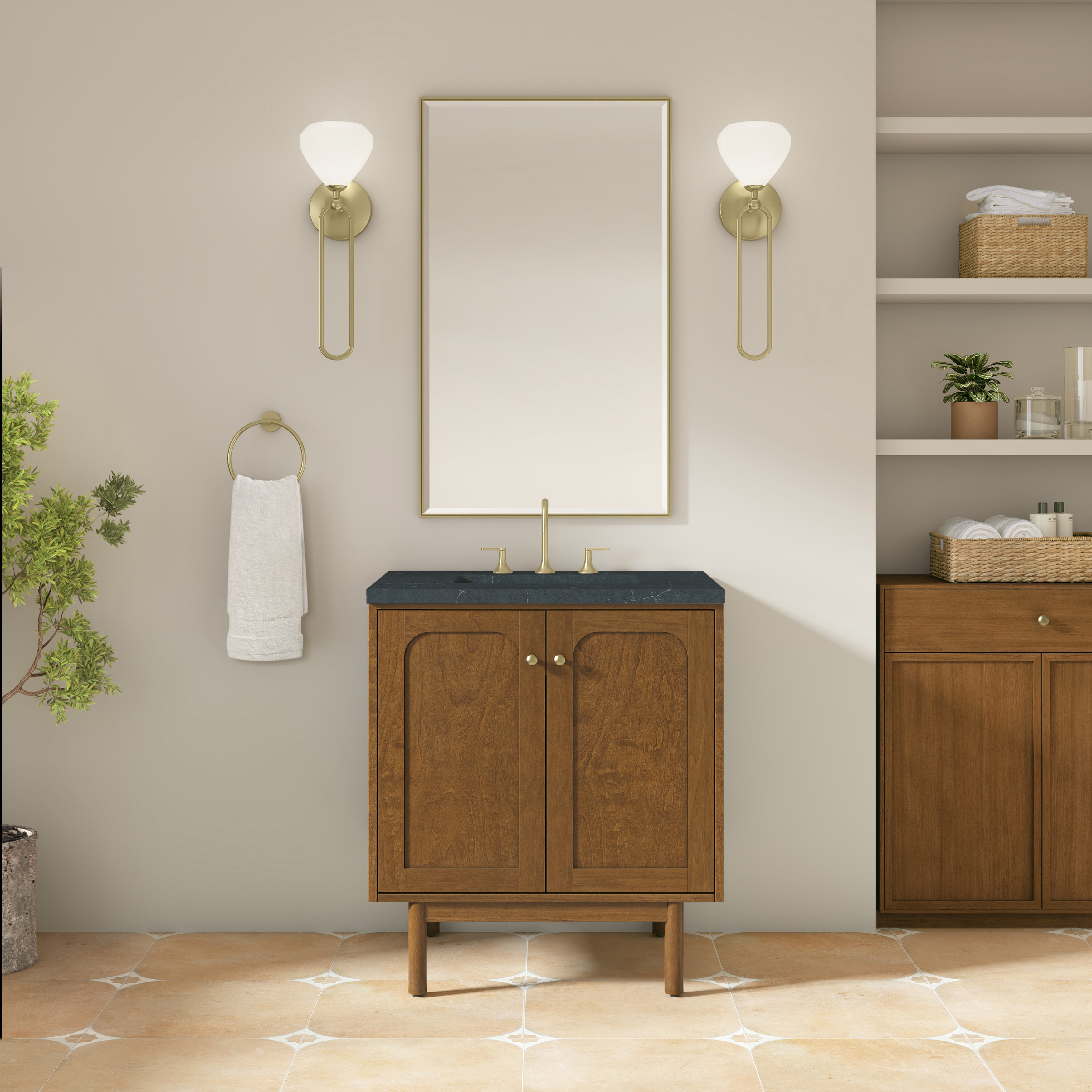 James Martin Laurent 30" Single Vanity in Honey Oak with 3cm Countertop
