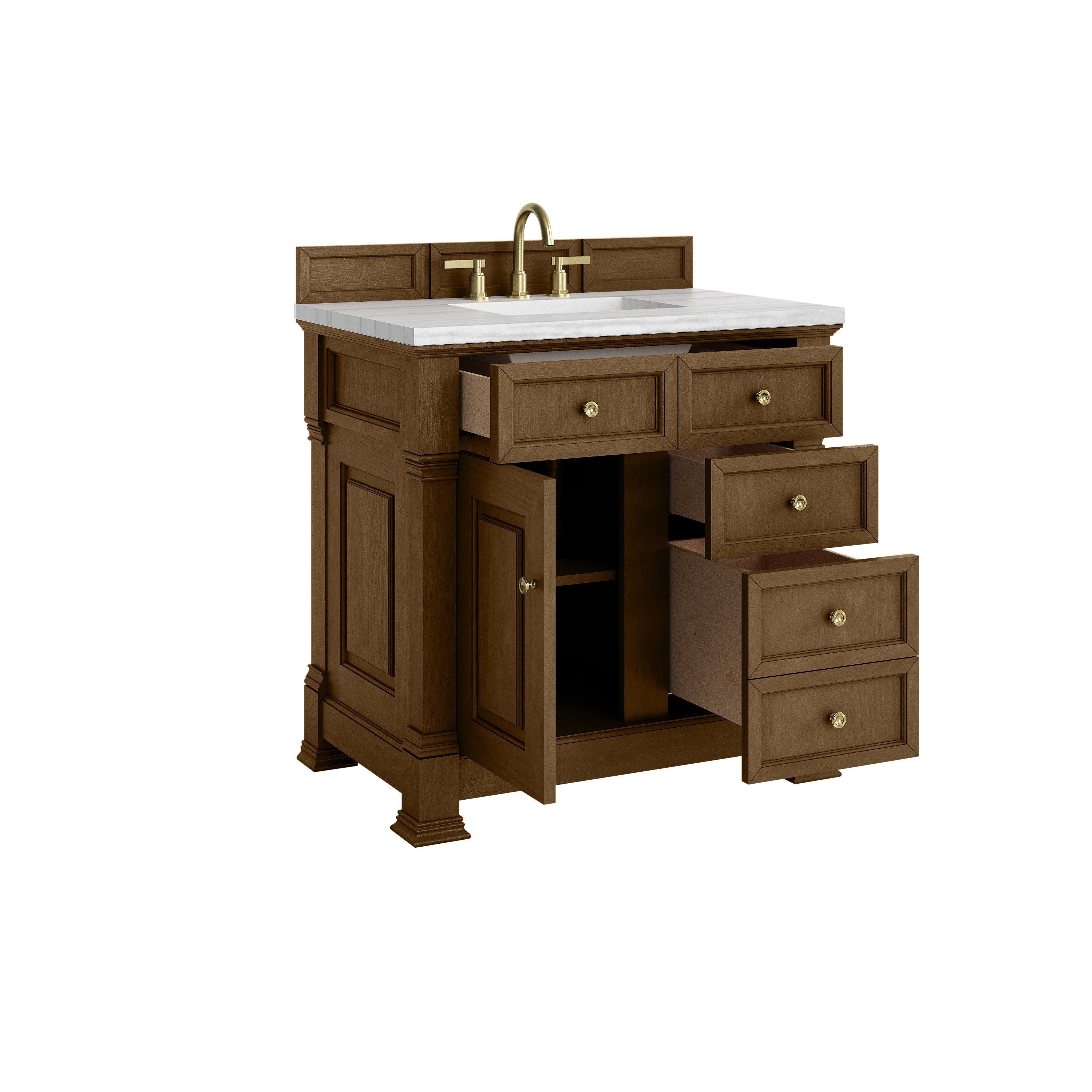 James Martin Brookfield 36" Single Vanity in Honey Oak with 3cm Countertop