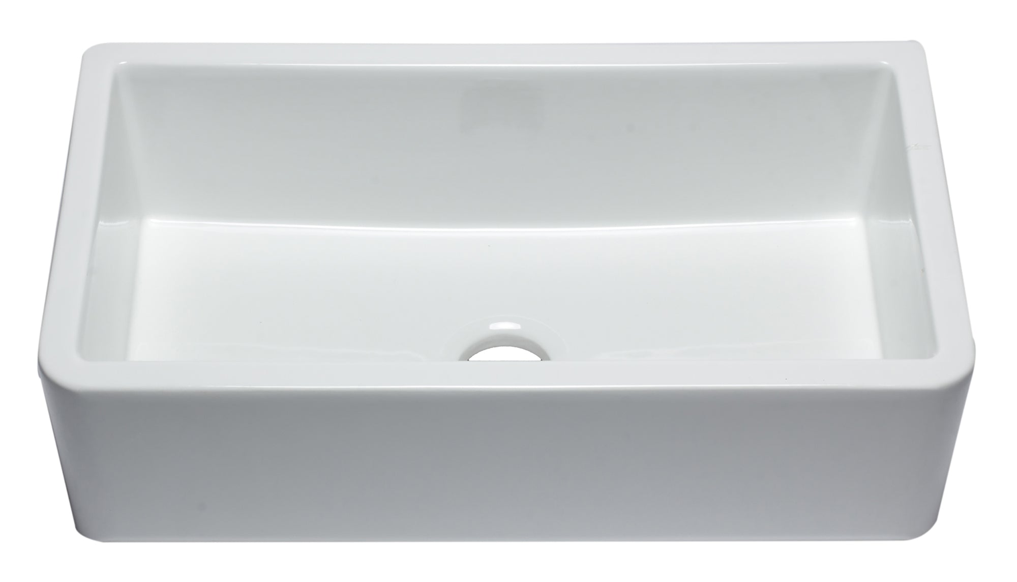 ALFI brand AB3318SB Smooth Apron Solid Thick Wall Fireclay Single Bowl Farm Sink