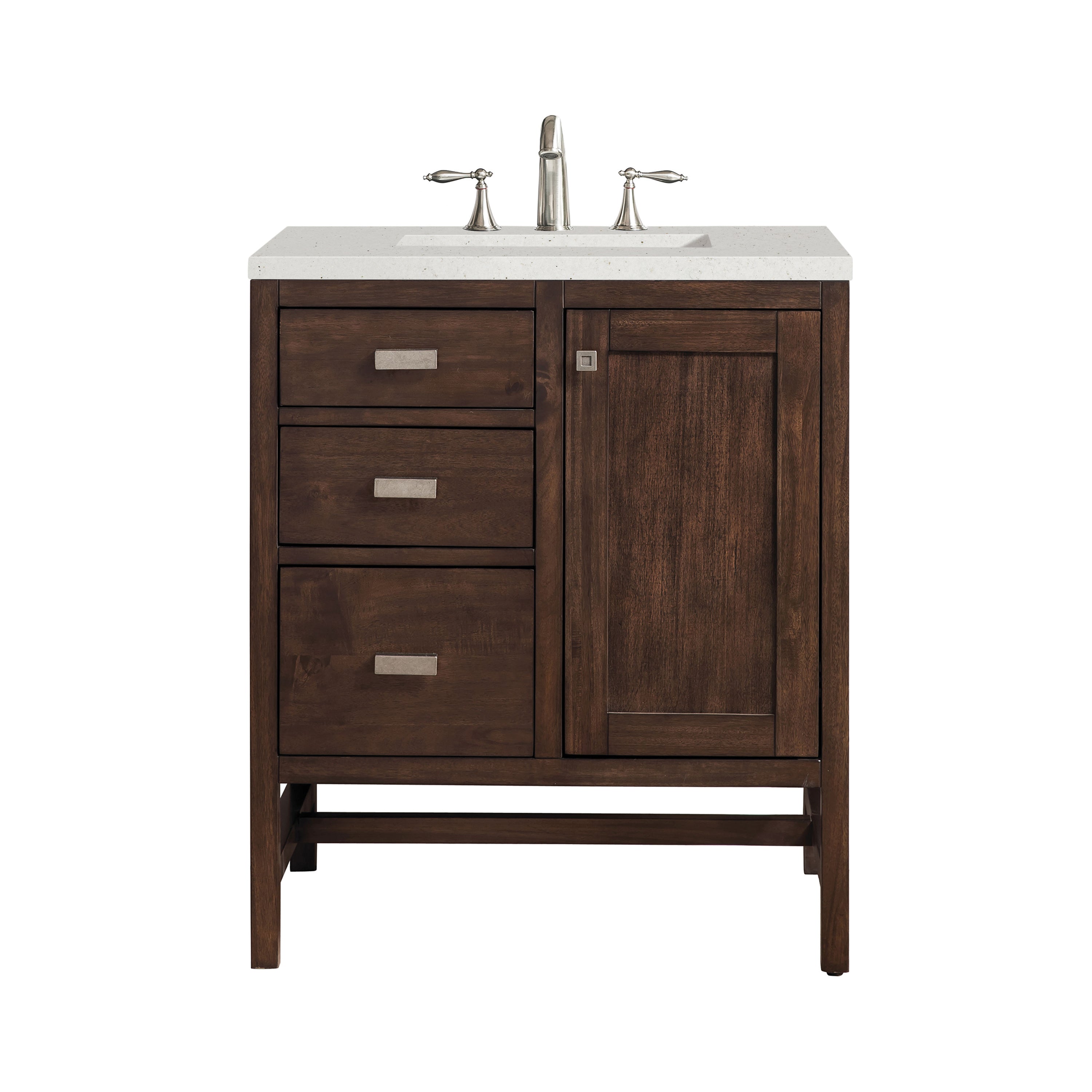 James Martin Addison 30" Single Vanity in Mid-Century Acacia with 3cm Countertop
