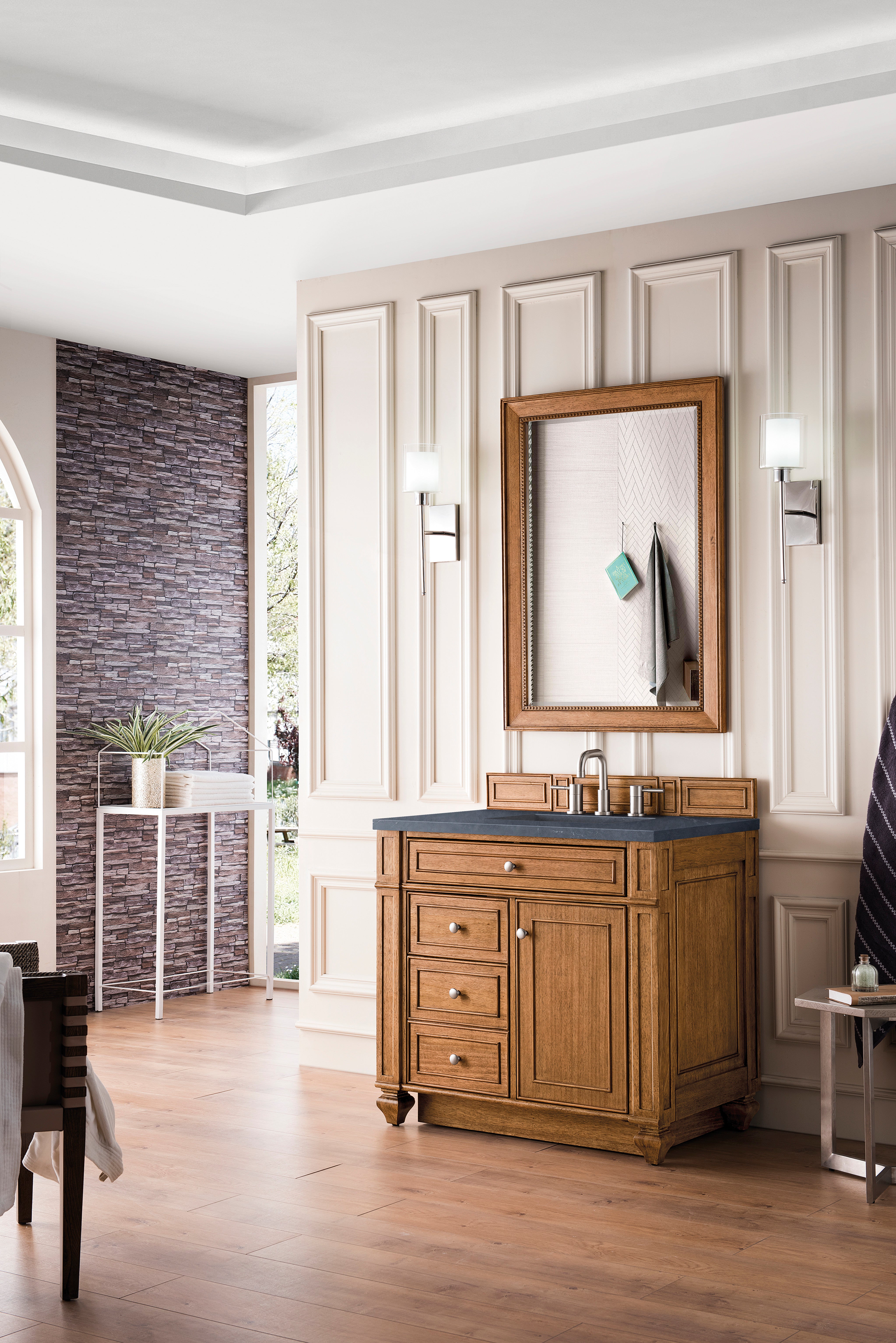 James Martin Bristol 36" Single Vanity in Saddle Brown with 3cm Countertop