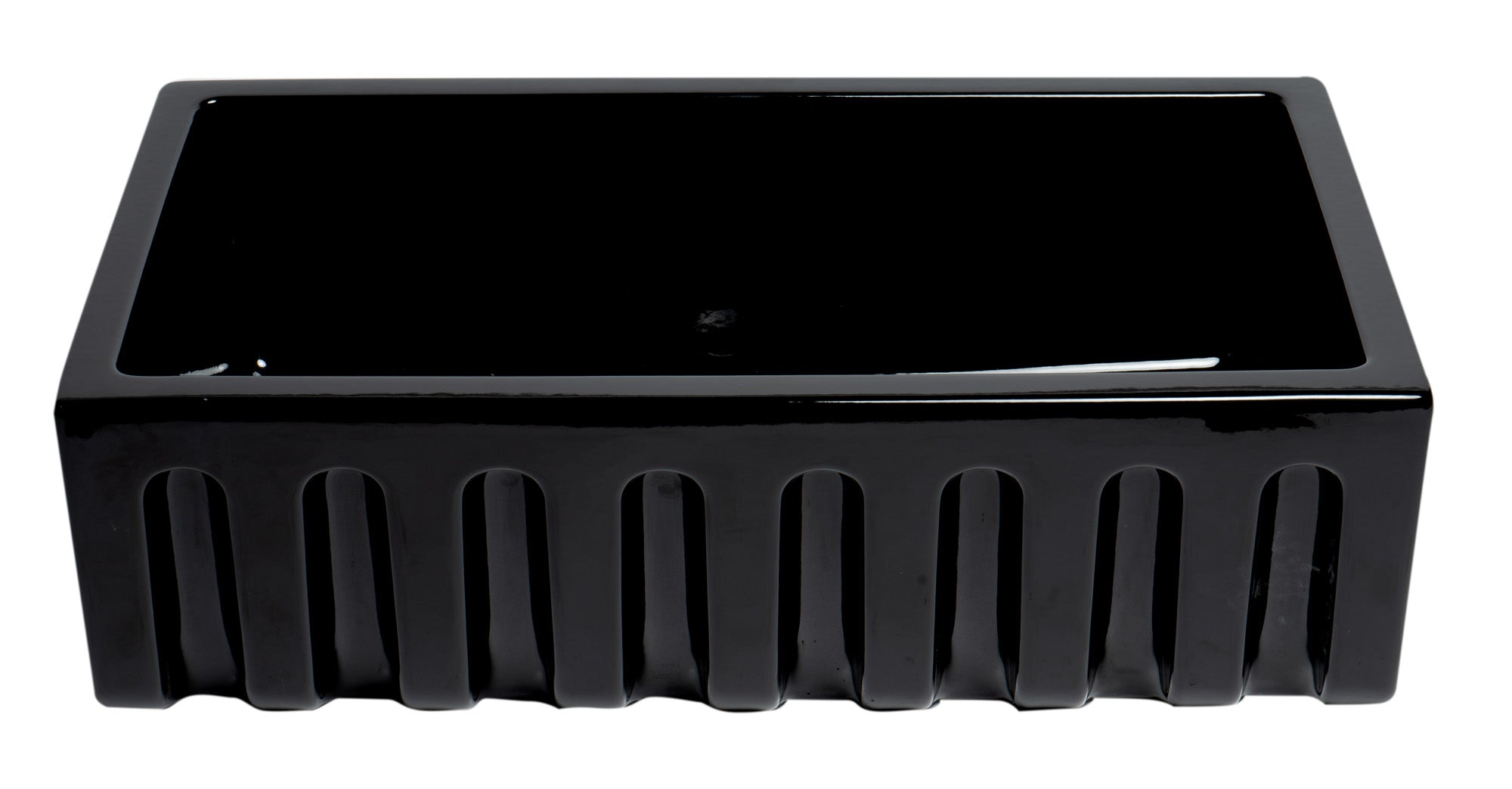 ALFI brand AB3318HS 33" x 18" Reversible Fluted / Smooth Fireclay Farm Sink