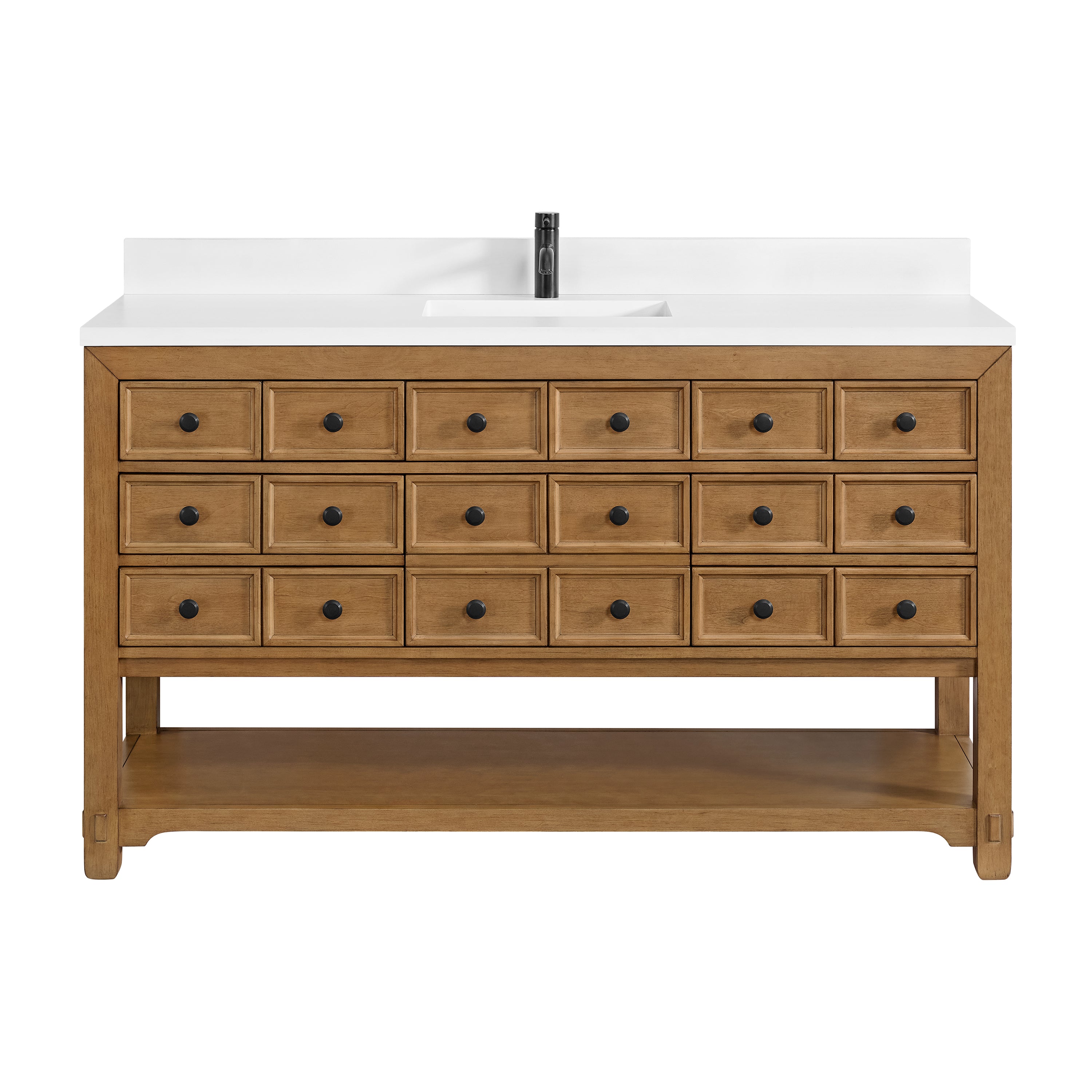 James Martin Malibu 60" Single Vanity in Amber Birch with 3cm Countertop