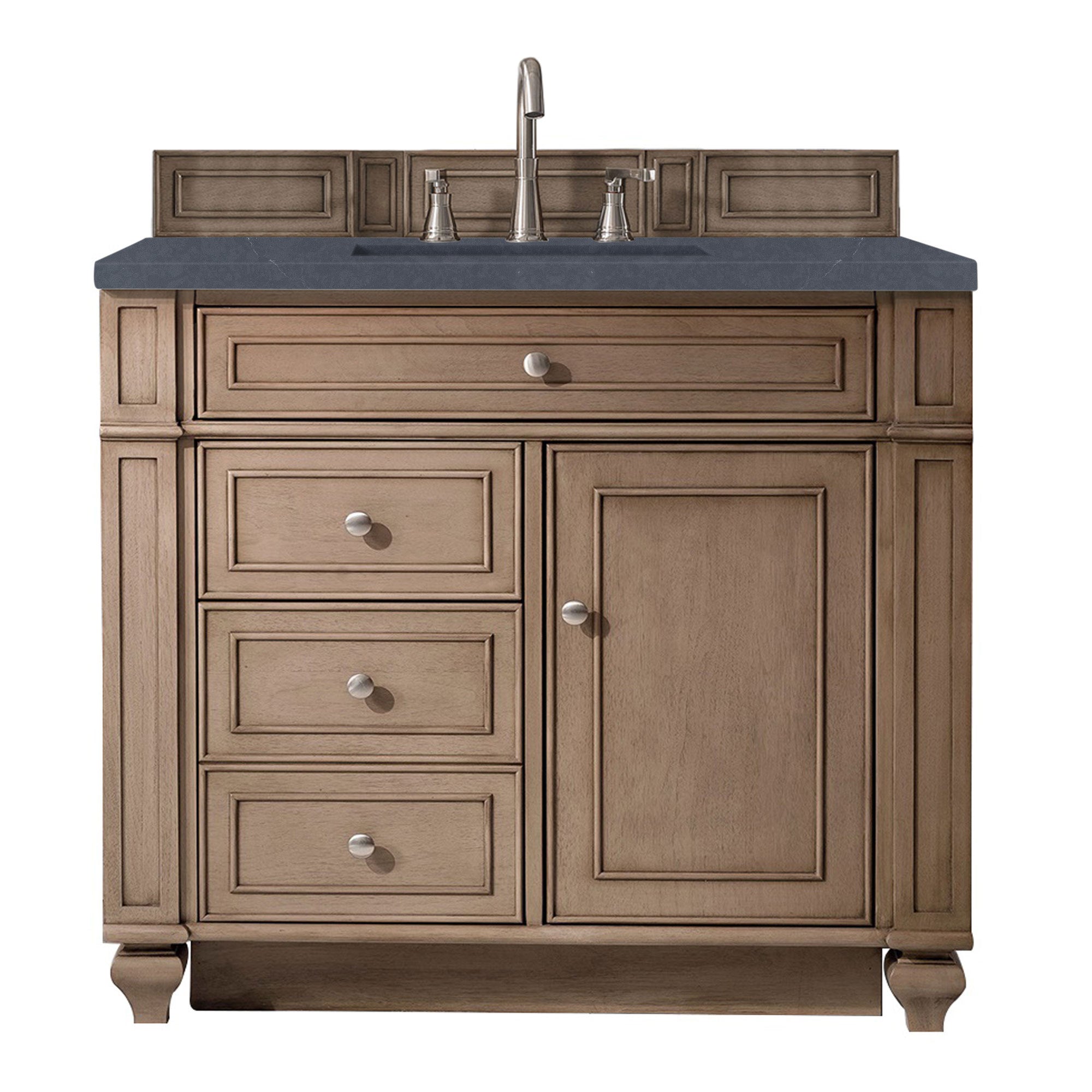 James Martin Bristol 36" Single Vanity in Whitewashed Walnut with 3cm Countertop