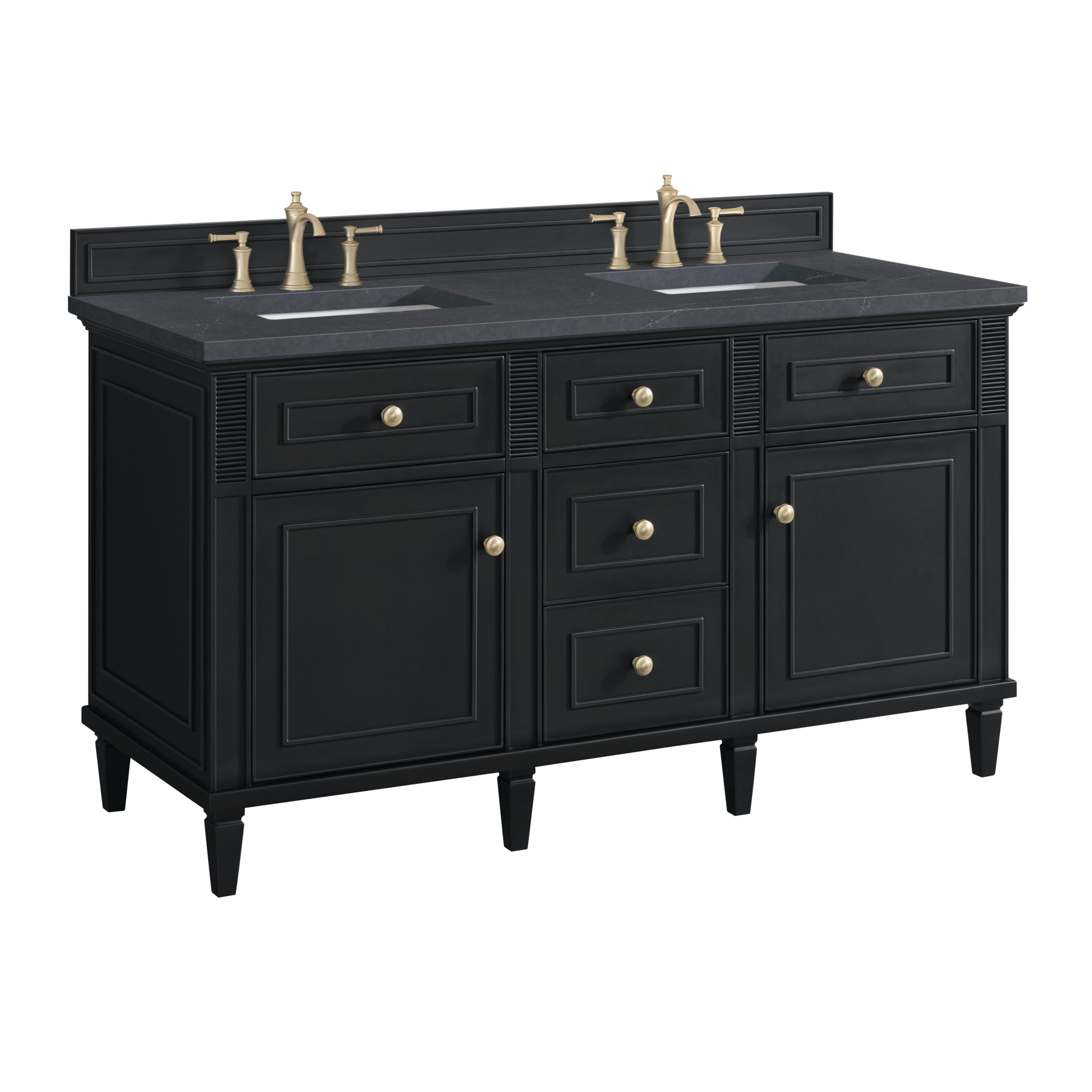 James Martin Lorelai 60" Double Vanity in Black Onyx with 3cm Countertop