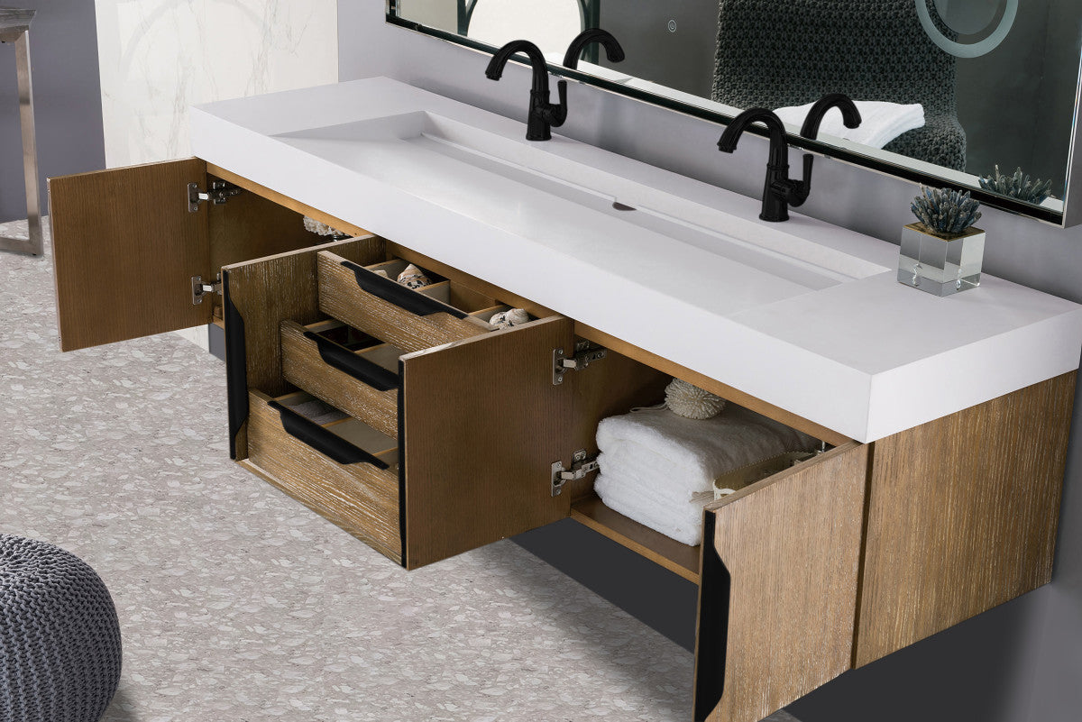 Columbia 72" Double Wall Mount Vanity Cabinet