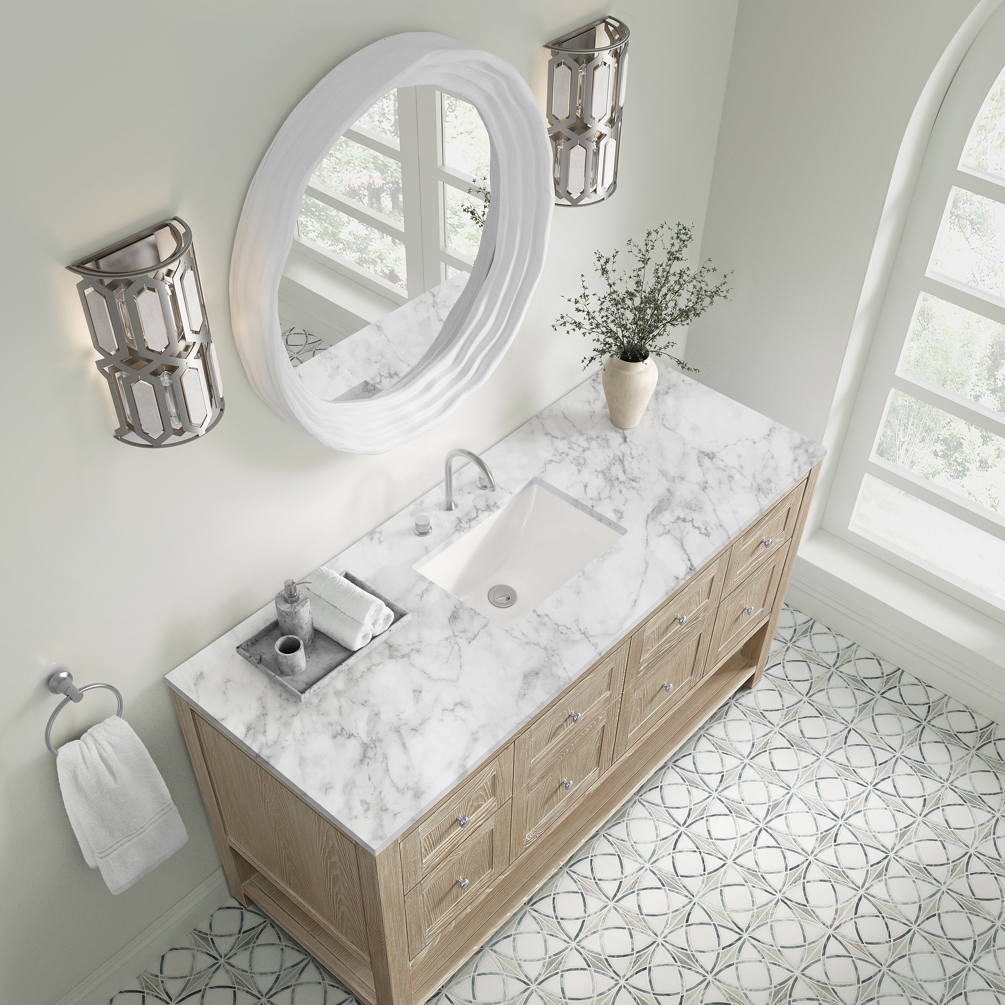 James Martin Breckenridge 60" Single Vanity in Whitewashed Oak with 3cm Countertop