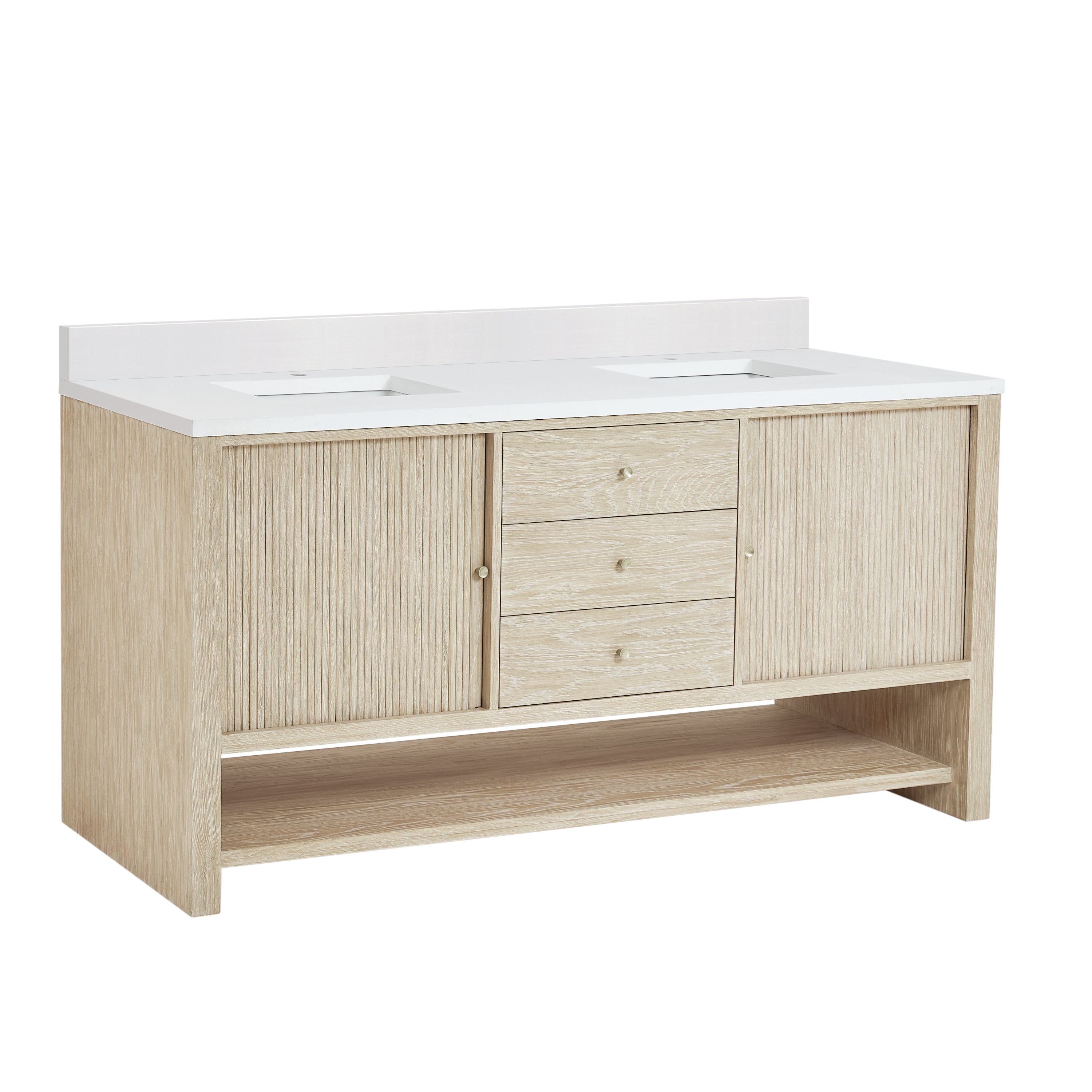 James Martin Marigot 72" Double Vanity in Sunwashed Oak with 3cm Countertop