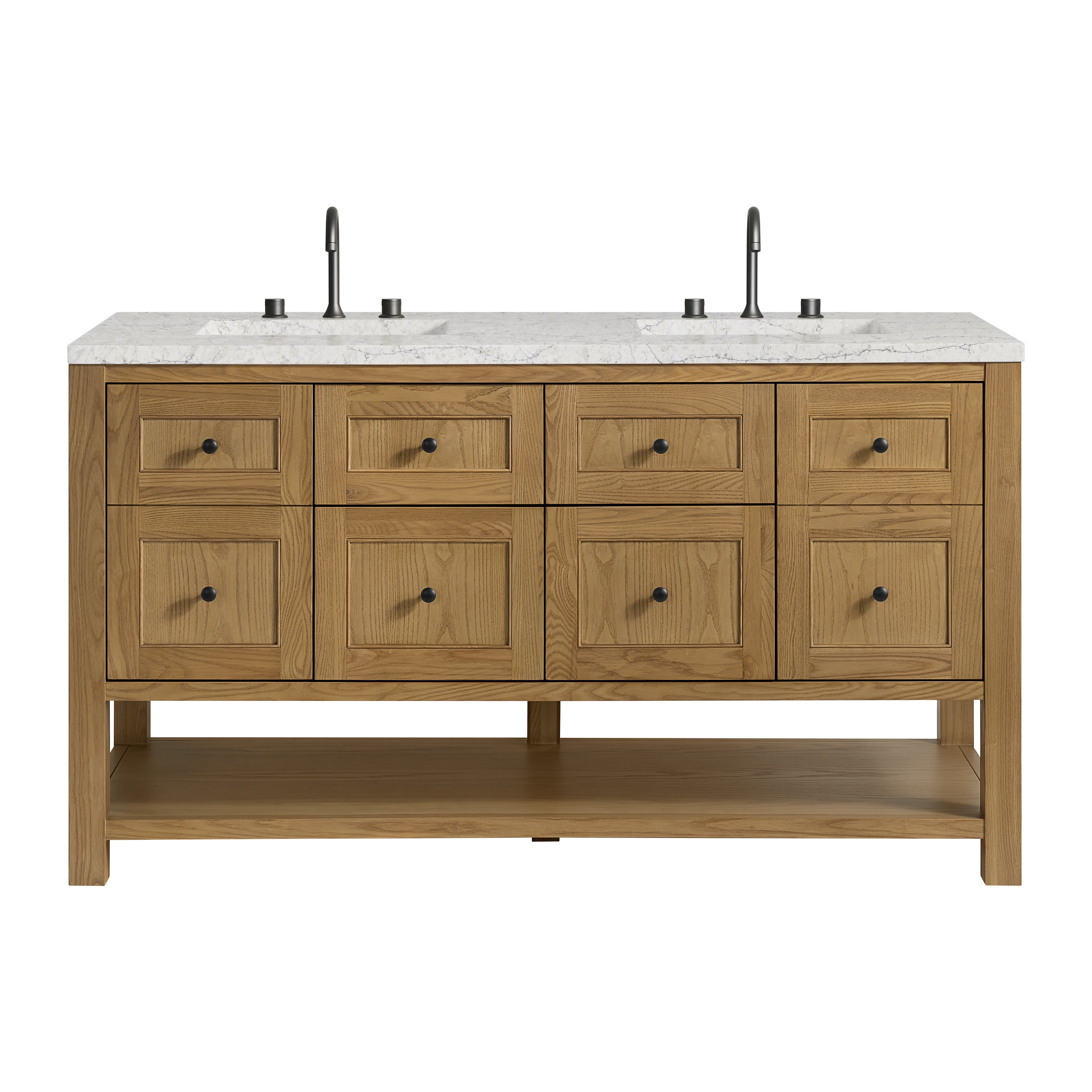 James Martin Breckenridge 60" Double Vanity in Light Natural Oak with 3cm Countertop