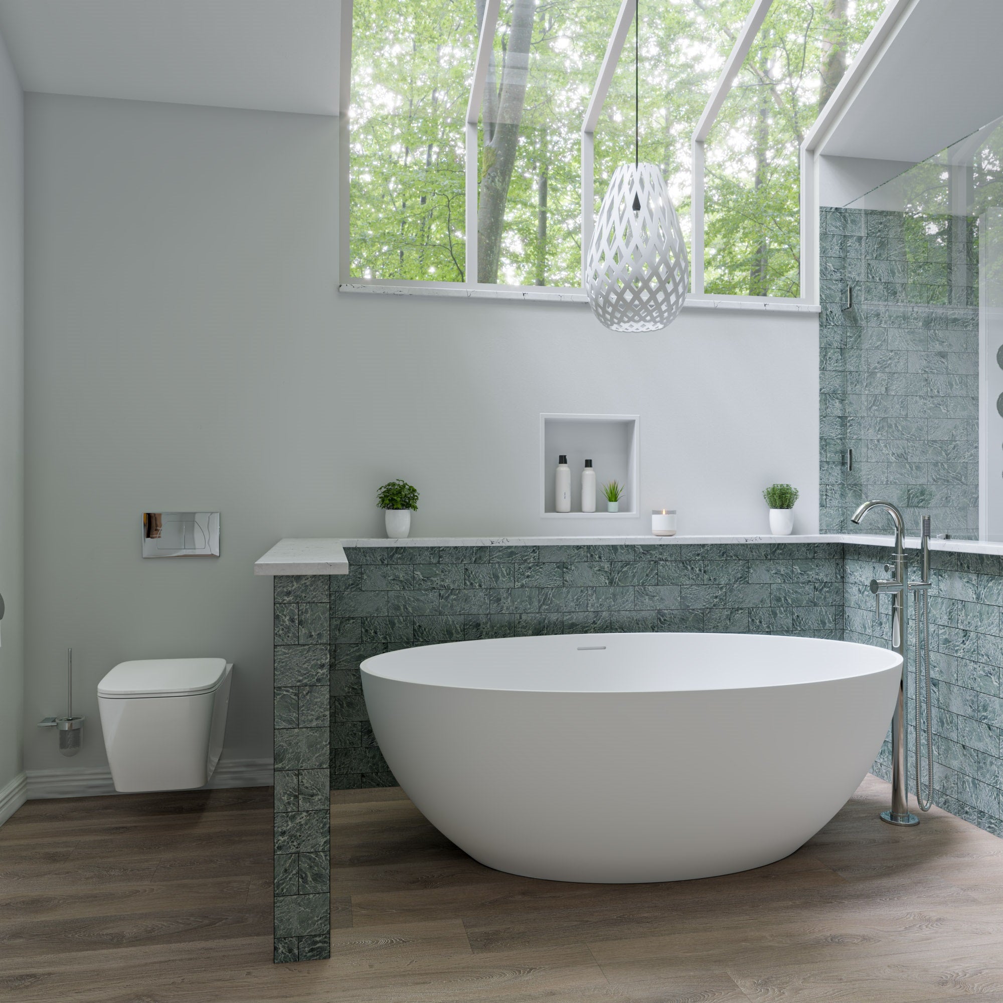 ALFI brand AB2534 Single Lever Floor Mounted Tub Filler Mixer w Hand Held Shower Head