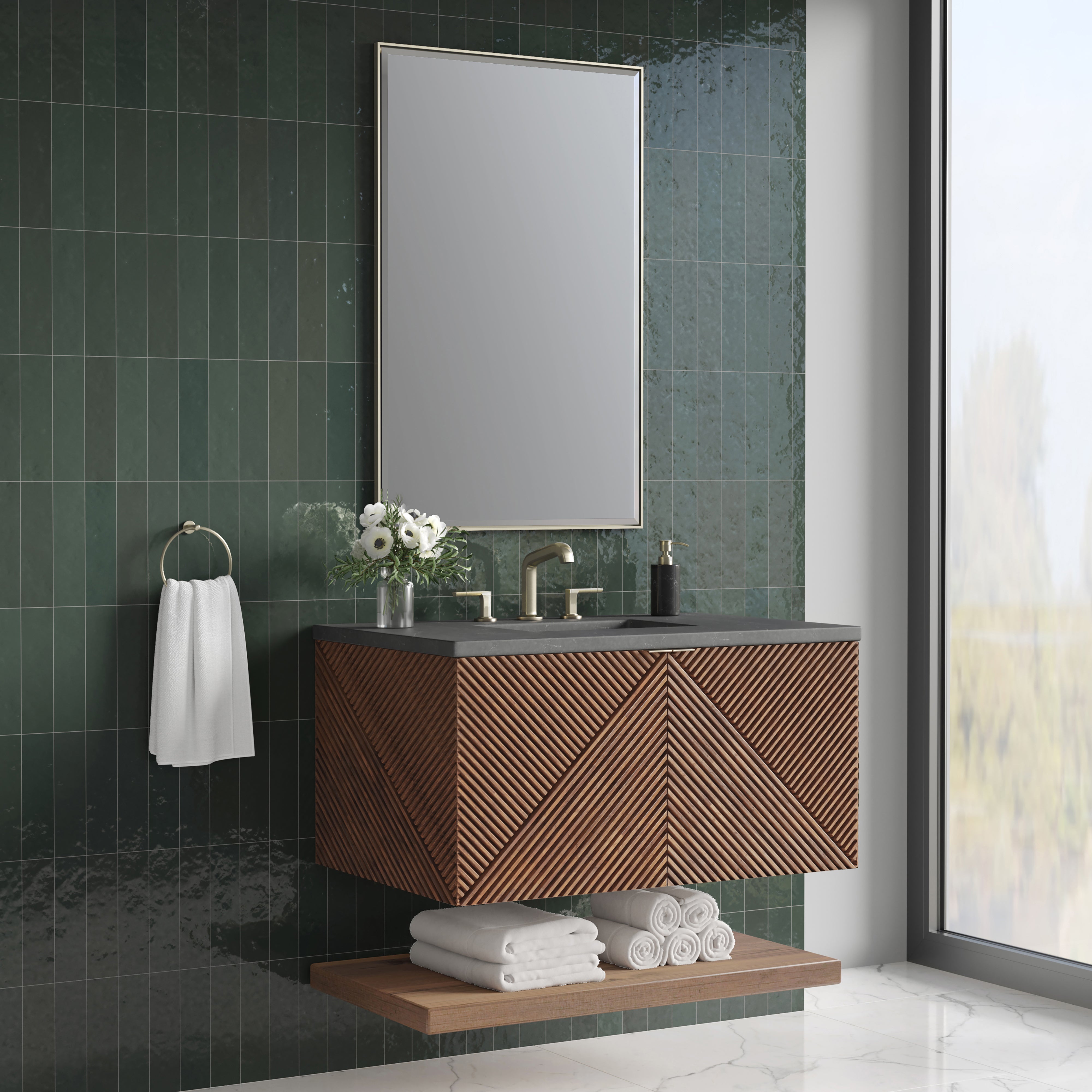 James Martin Marcello 36" Single Vanity in Chestnut with 3cm Countertop