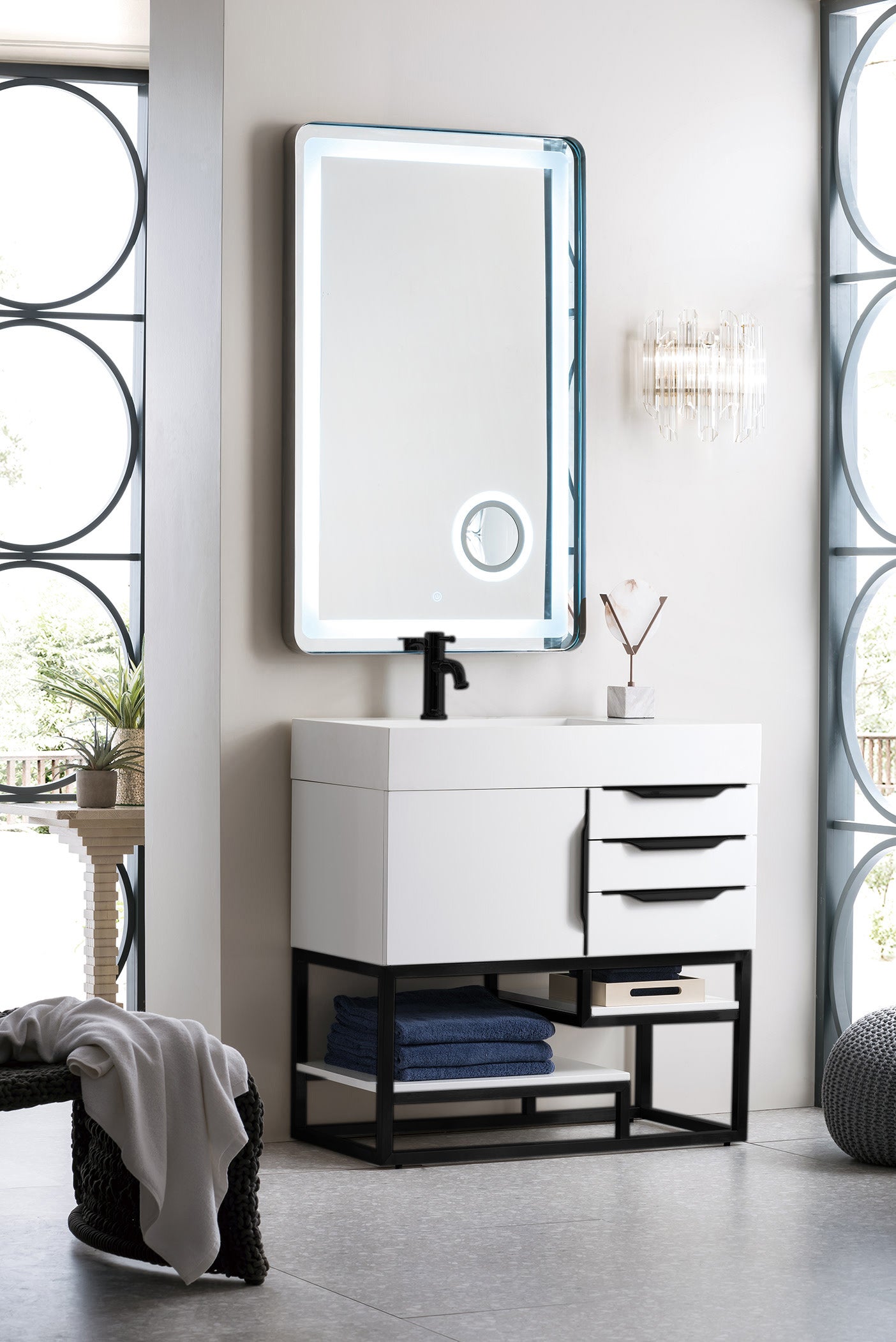 James Martin Columbia 36" Freestanding Single Vanity with Mineral Composite Stone Countertop