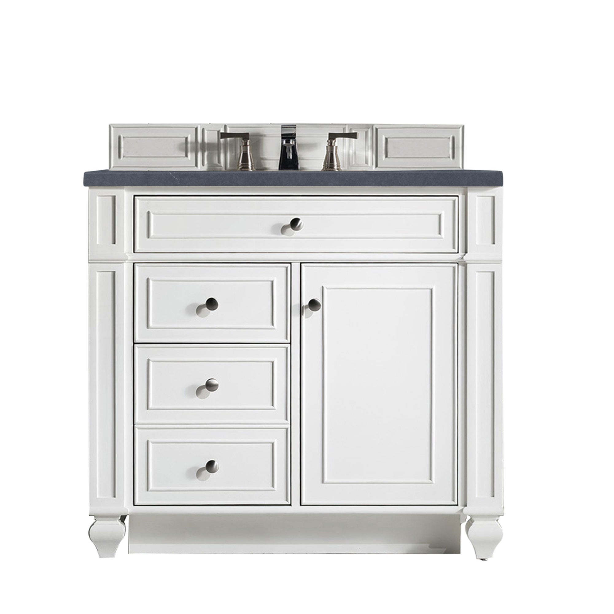 James Martin Bristol 36" Single Vanity in Bright White with 3cm Countertop