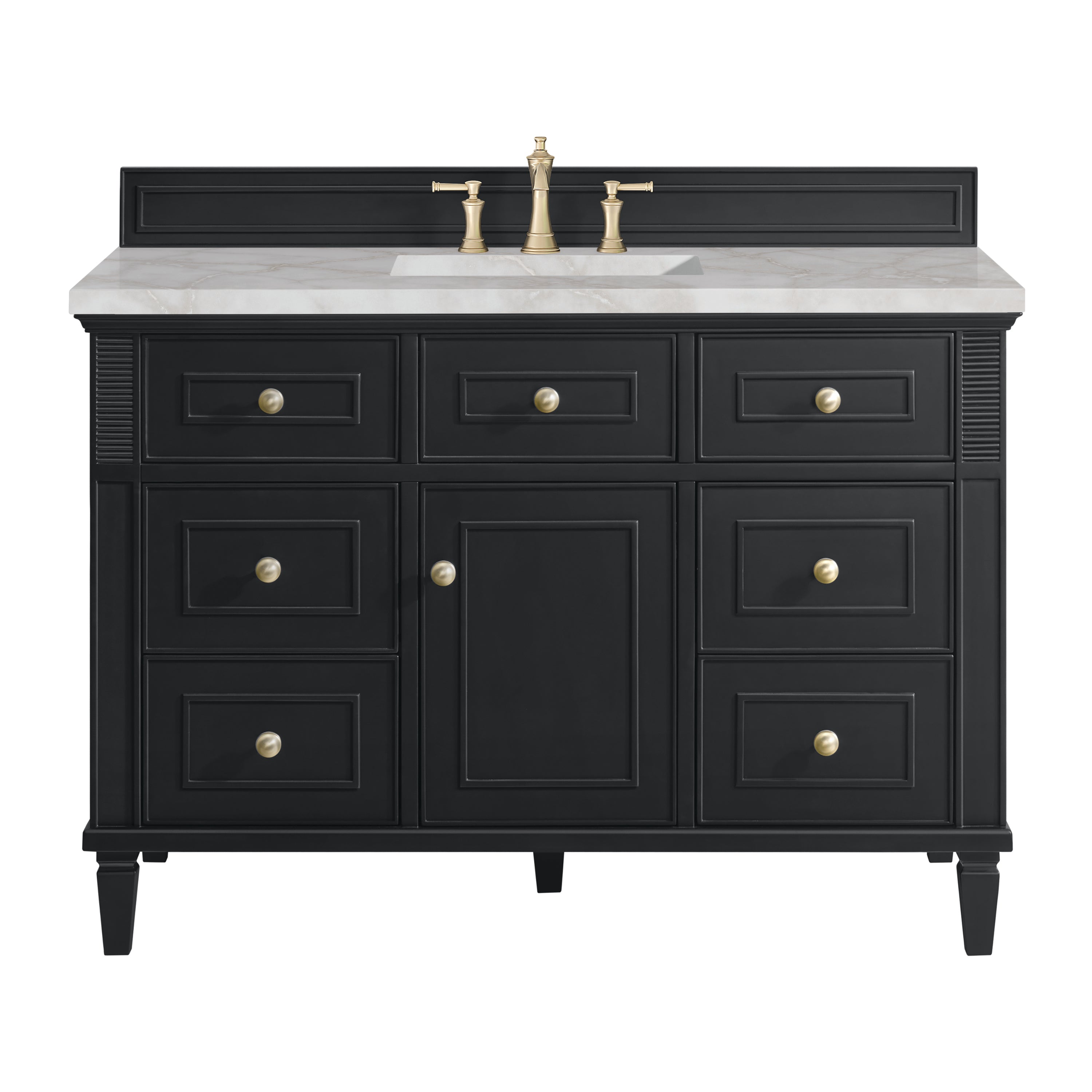 James Martin Lorelai 48" Single Vanity in Black Onyx with 3cm Countertop