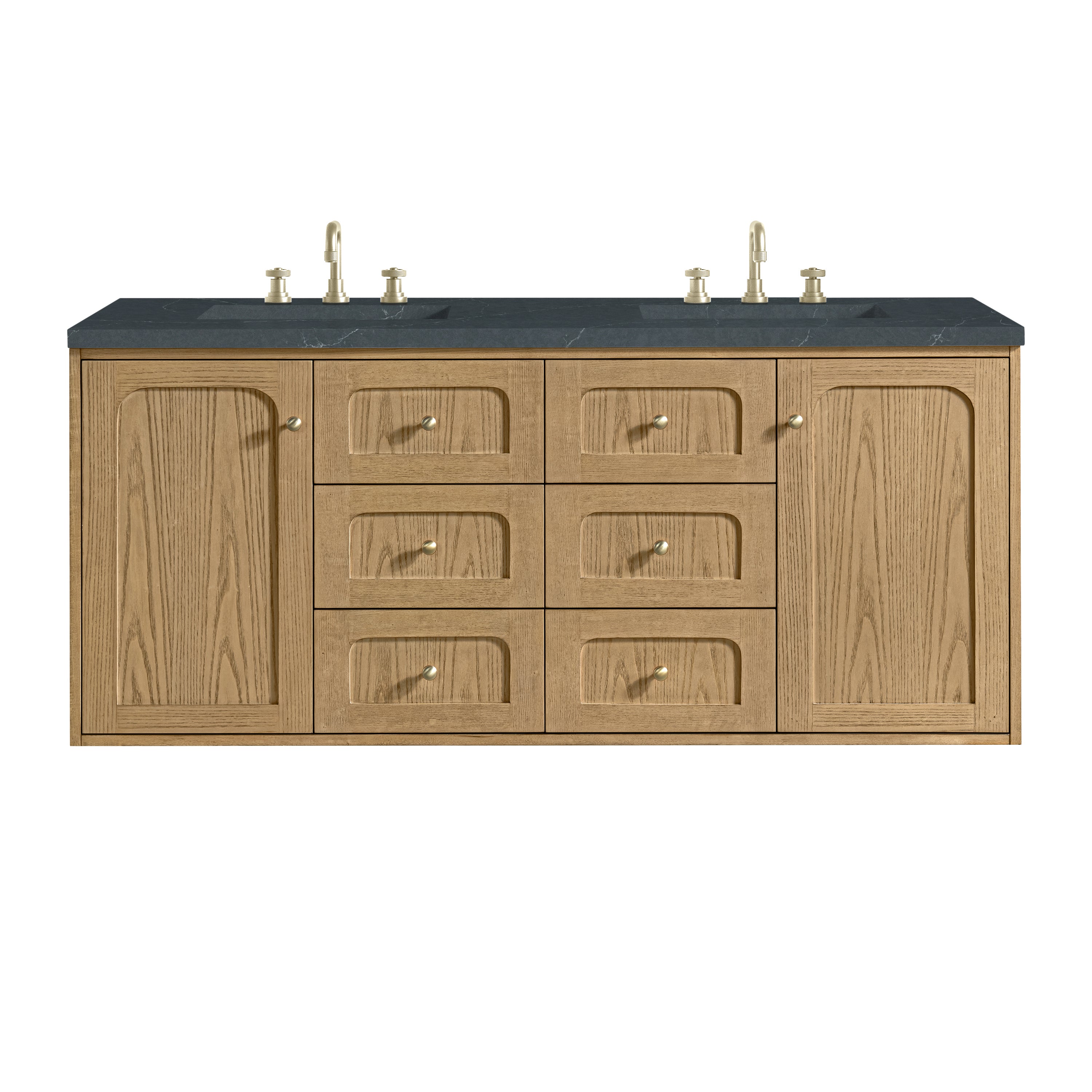 James Martin Laurent 60" Double Vanity in Light Natural Oak with 3cm Countertop