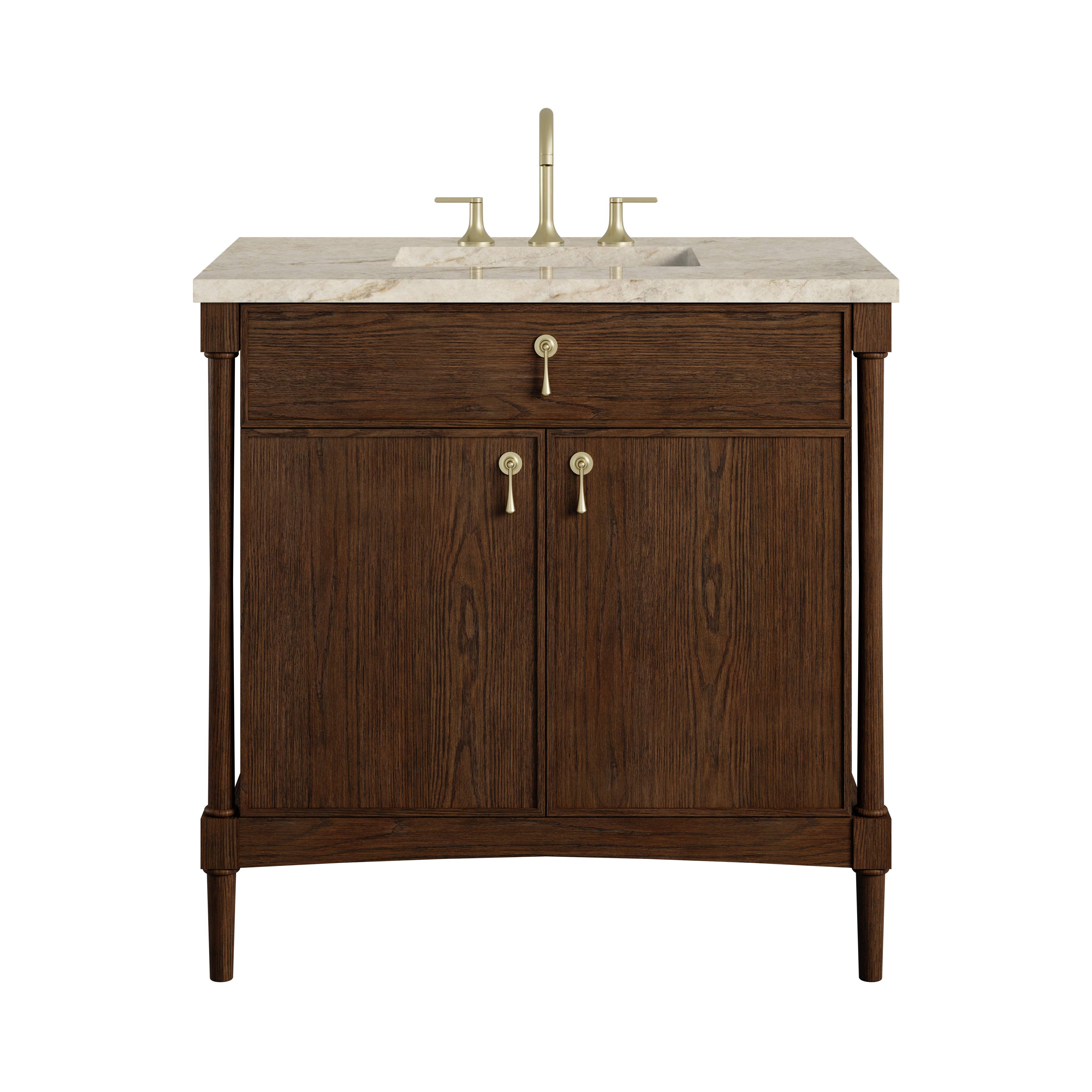 James Martin Kinnsden 36" Single Vanity in Sable Oak with 3cm Countertop