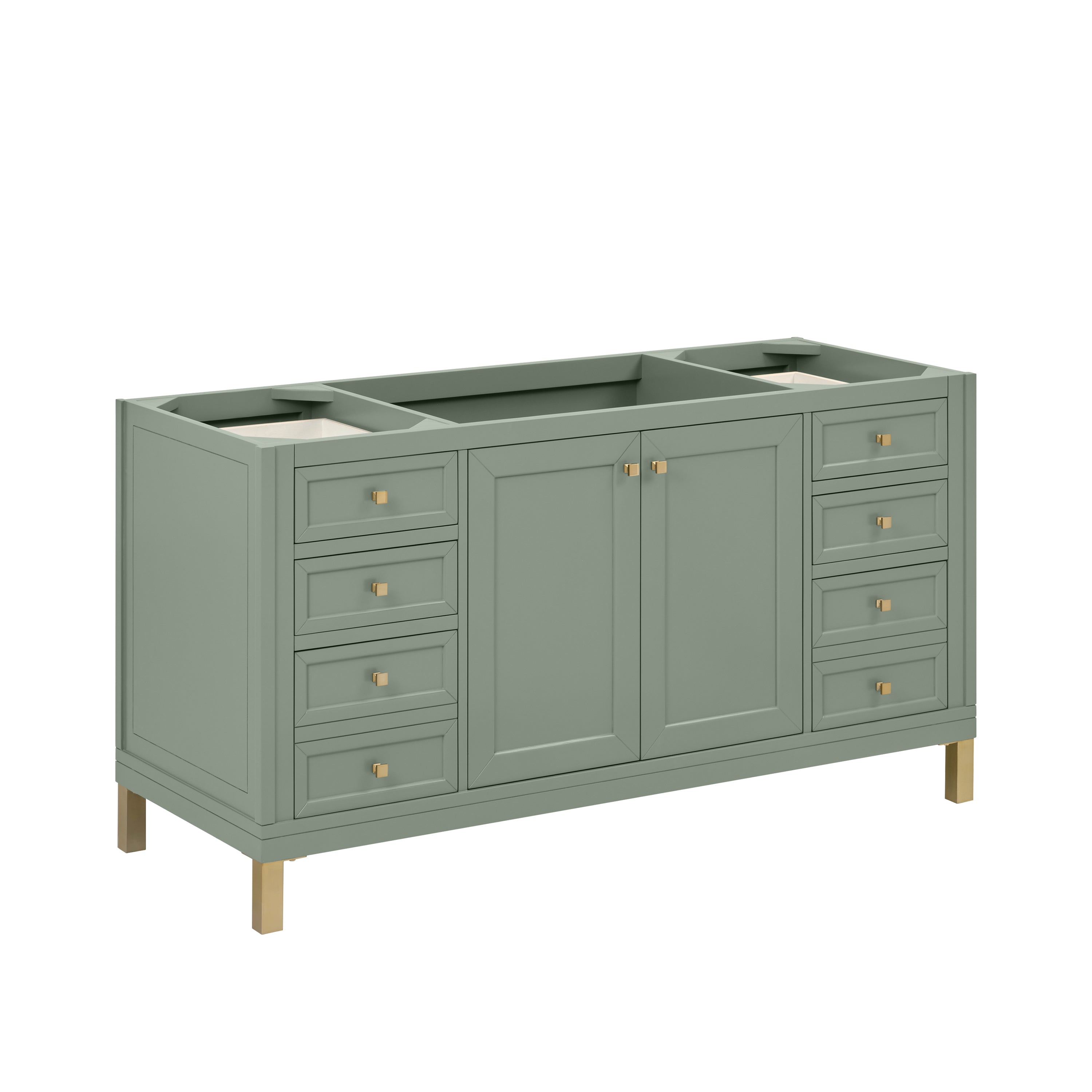 James Martin Chicago 60" Single Vanity in Smokey Celadon with 3cm Countertop