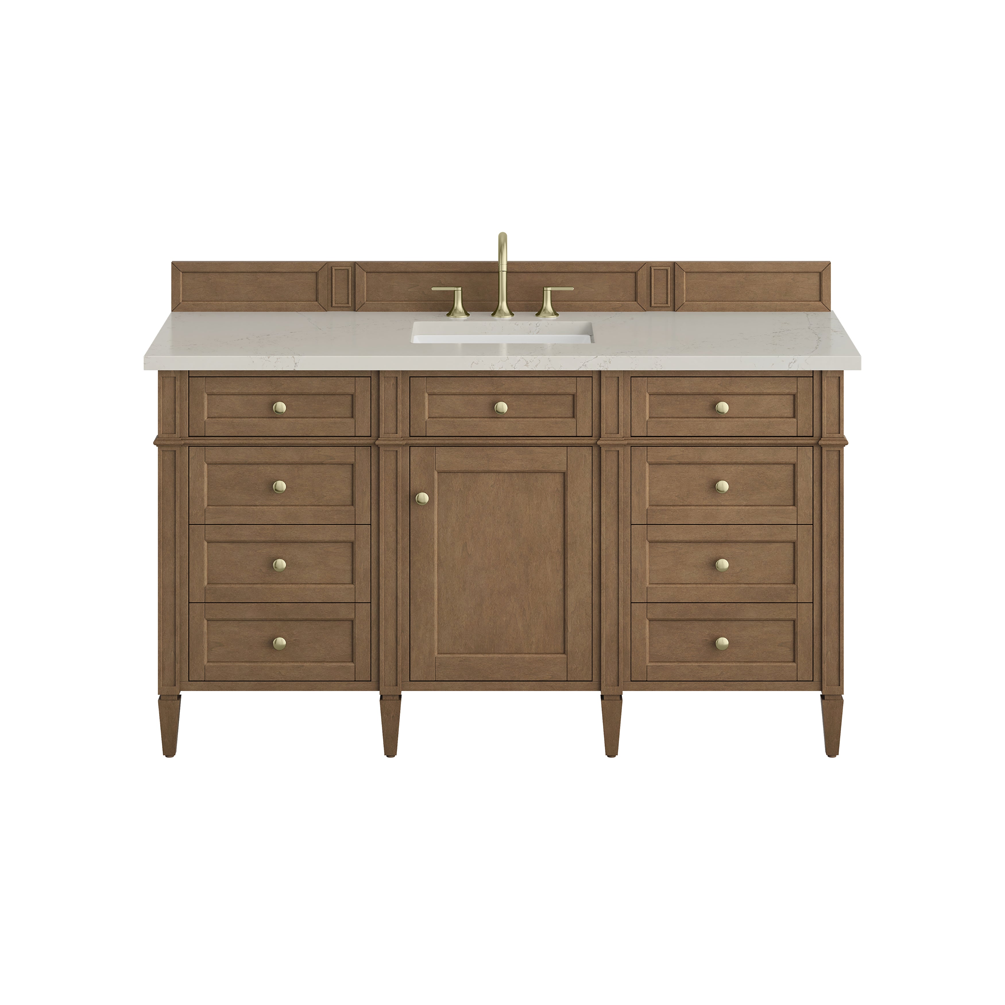 James Martin Brittany 60" Single Vanity in Pecan with 3cm Countertop