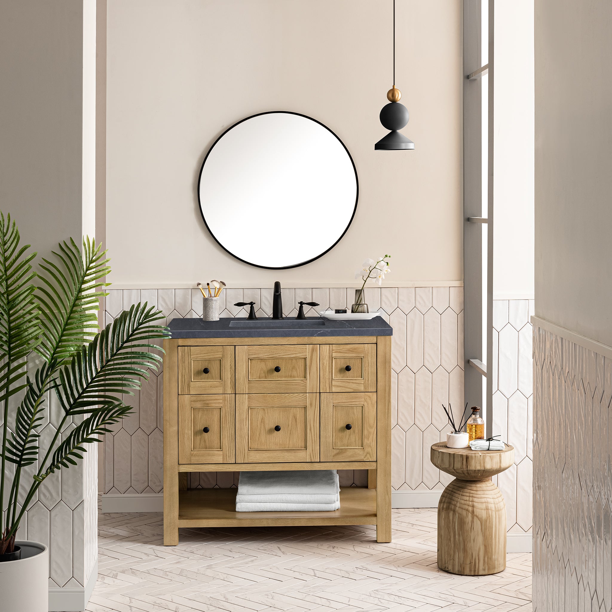 James Martin Breckenridge 36" Single Vanity in Light Natural Oak with 3cm Countertop