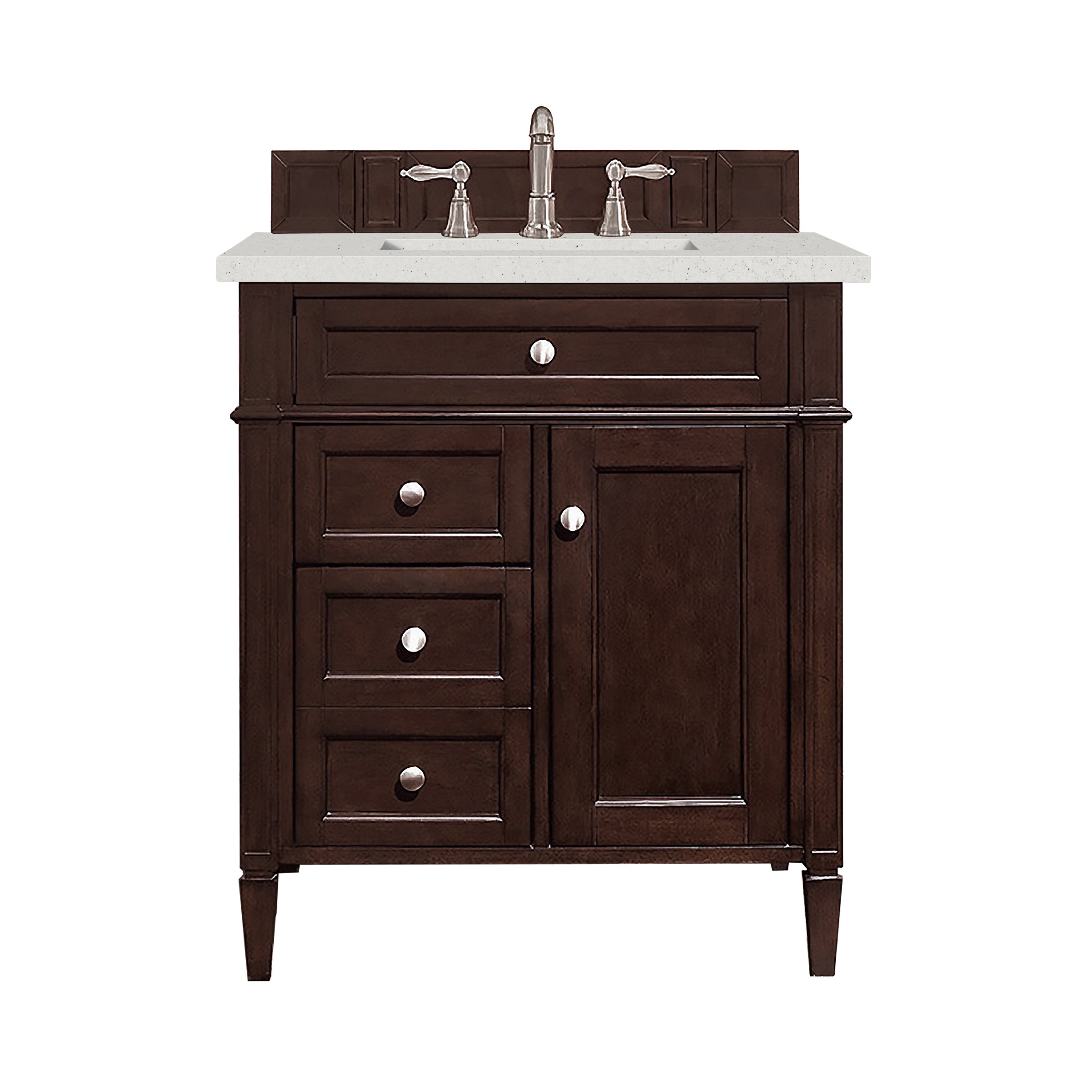 James Martin Brittany 30" Single Vanity in Burnished Mahogany with 3cm Countertop