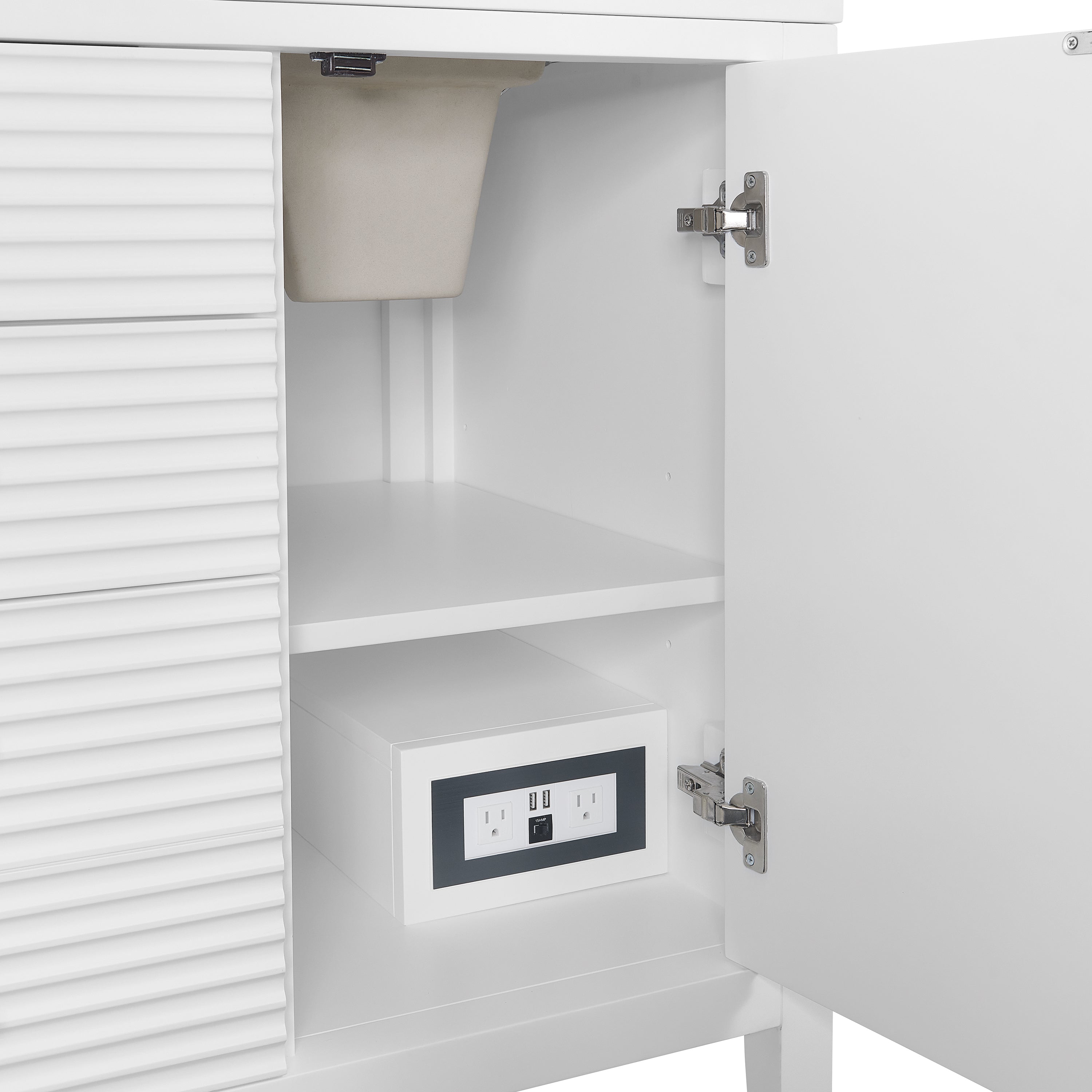 James Martin Myrrin 60" Double Vanity in Bright White with 3cm Countertop