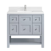 James Martin Breckenridge 36" Single in Serenity Blue with 3cm Countertop