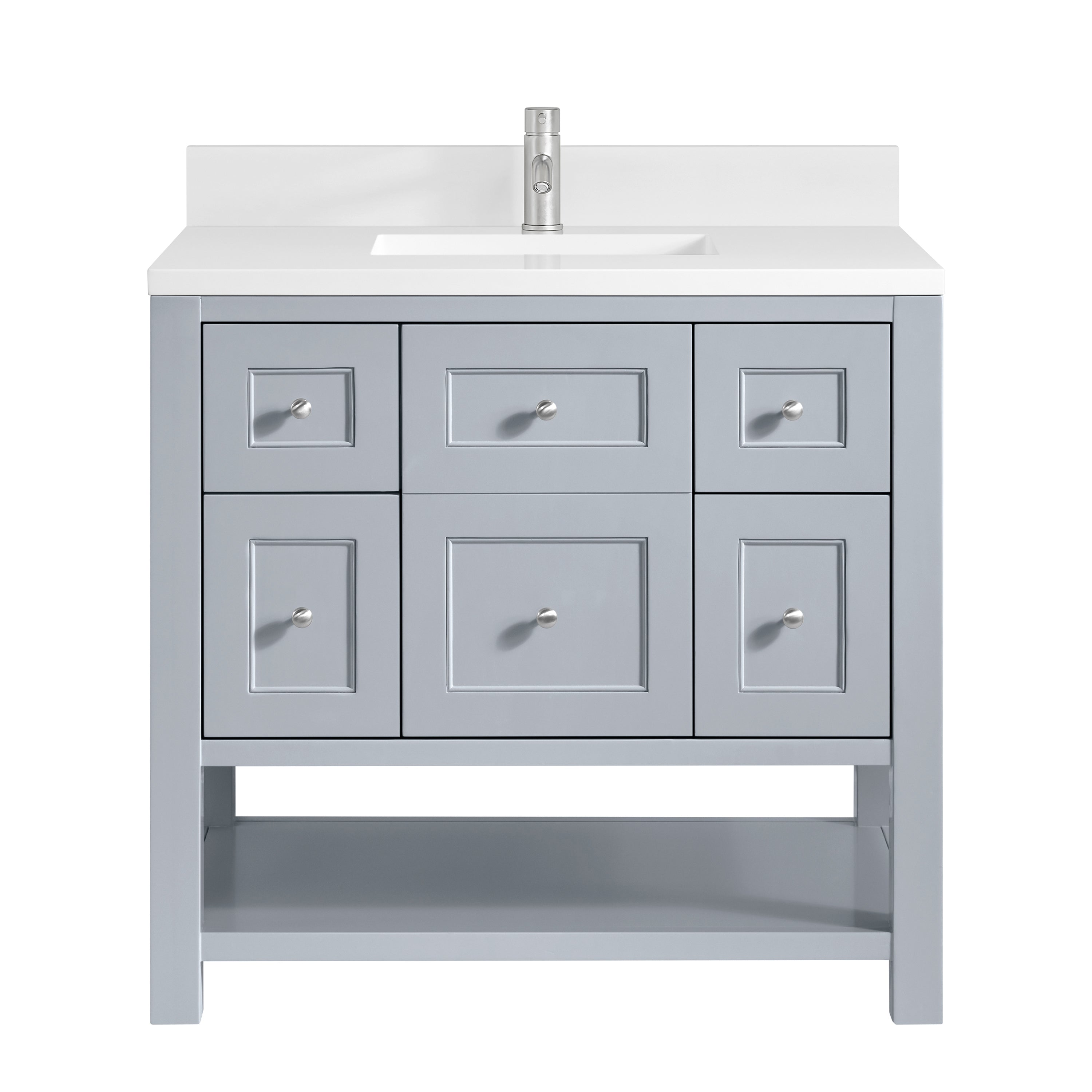 James Martin Breckenridge 36" Single in Serenity Blue with 3cm Countertop