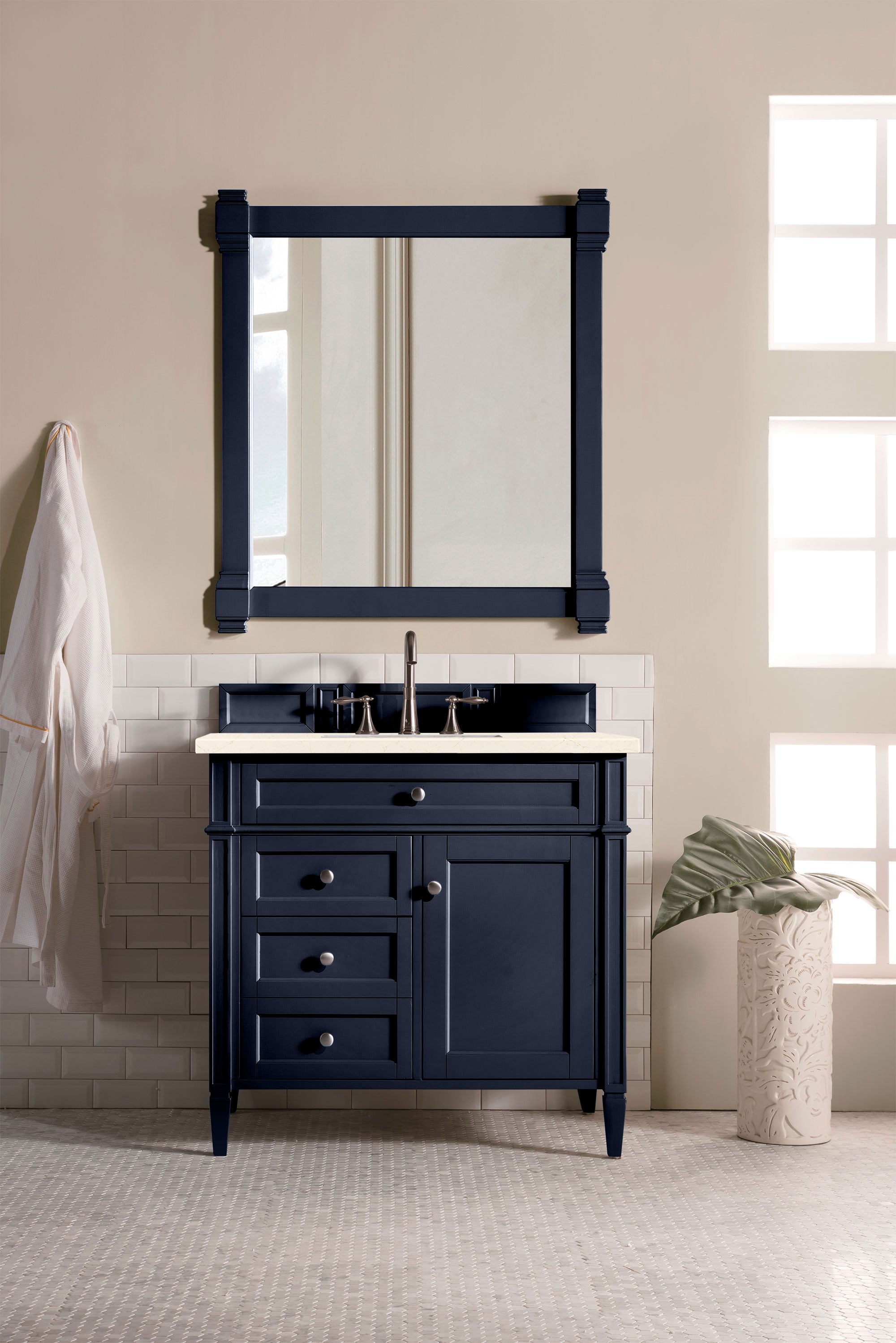 James Martin Brittany 36" Single Vanity in Victory Bleu with 3cm Countertop
