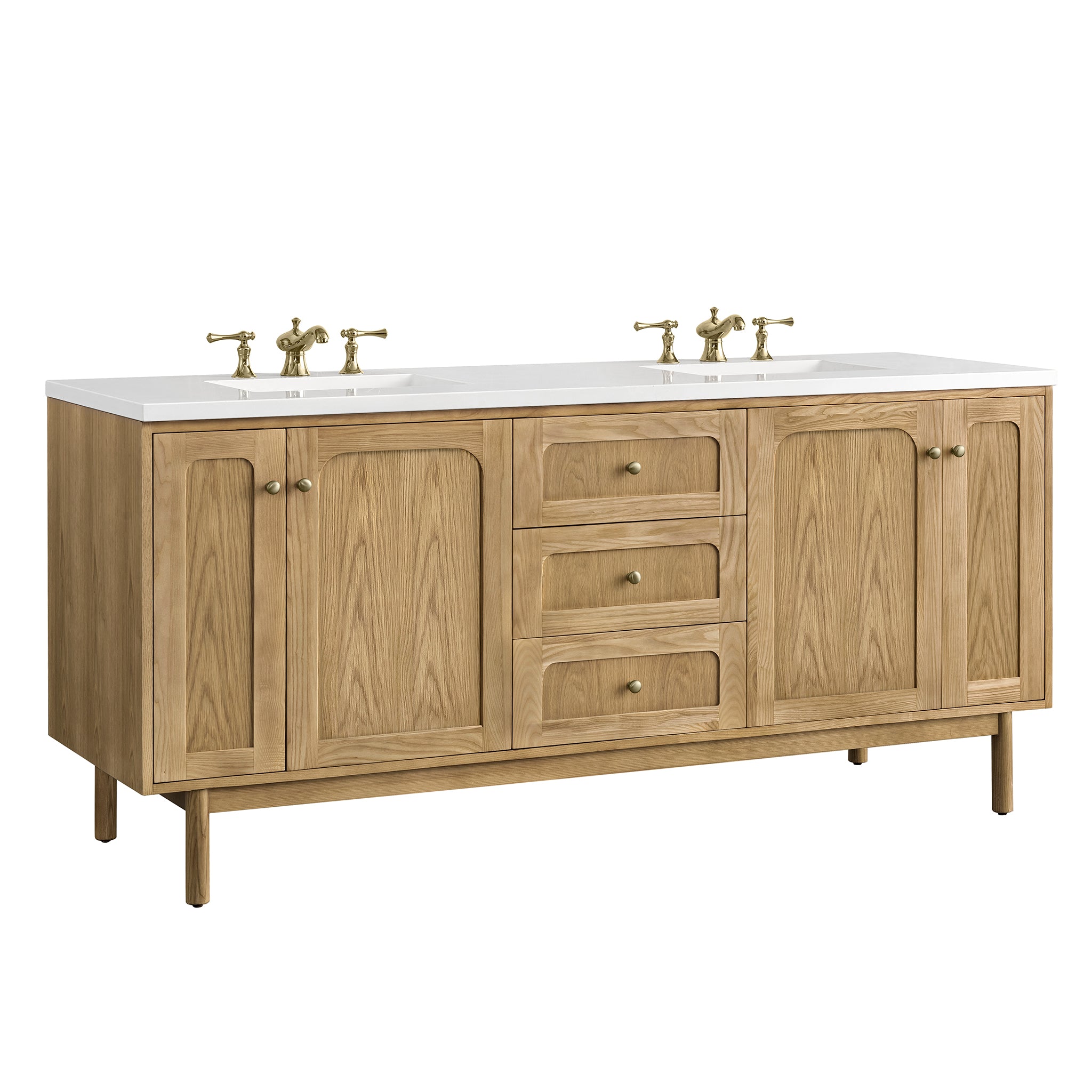 James Martin Laurent 72" Double Vanity in Light Natural Oak with 3cm Countertop