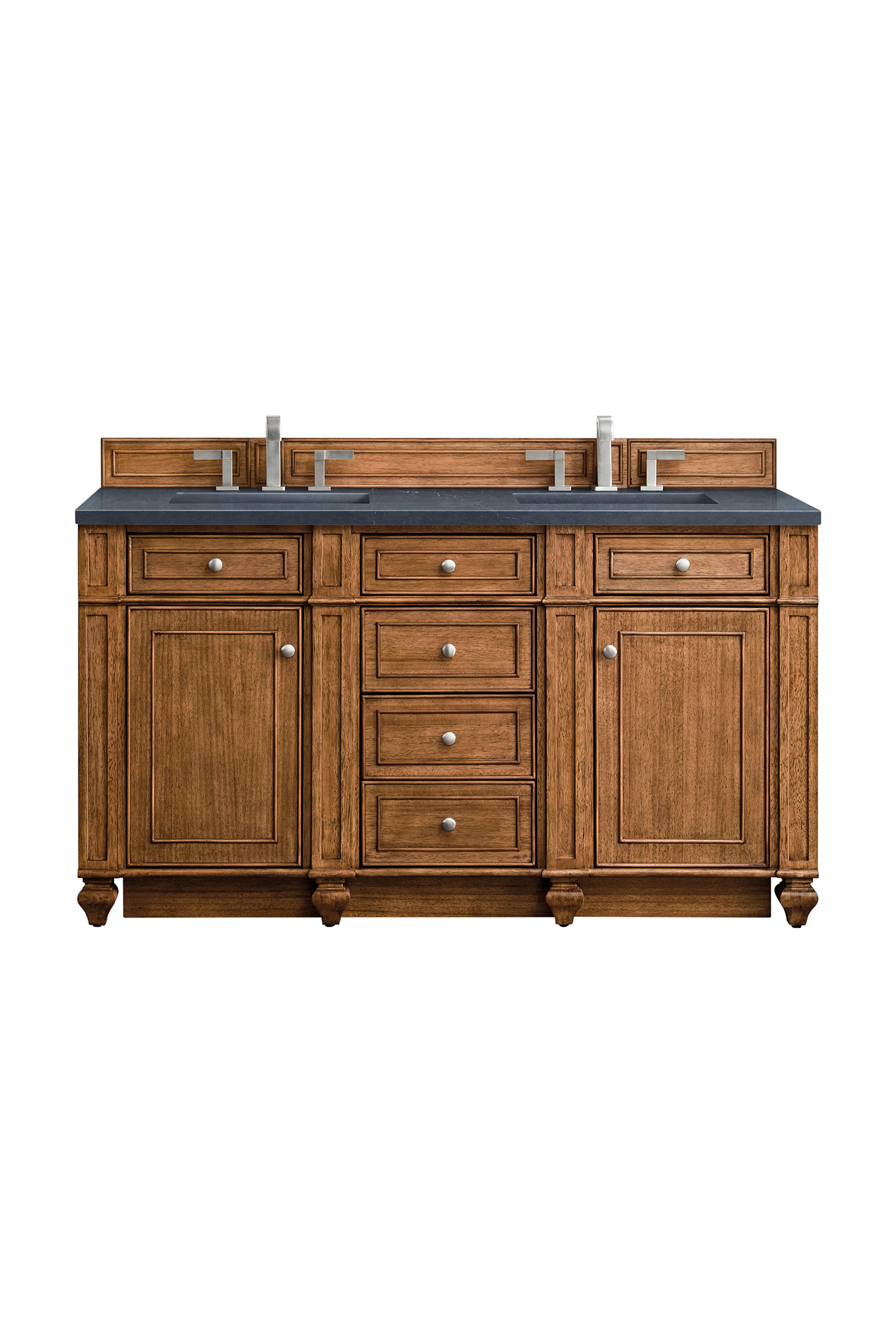 James Martin Bristol 60" Double Vanity in Saddle Brown with 3cm Countertop
