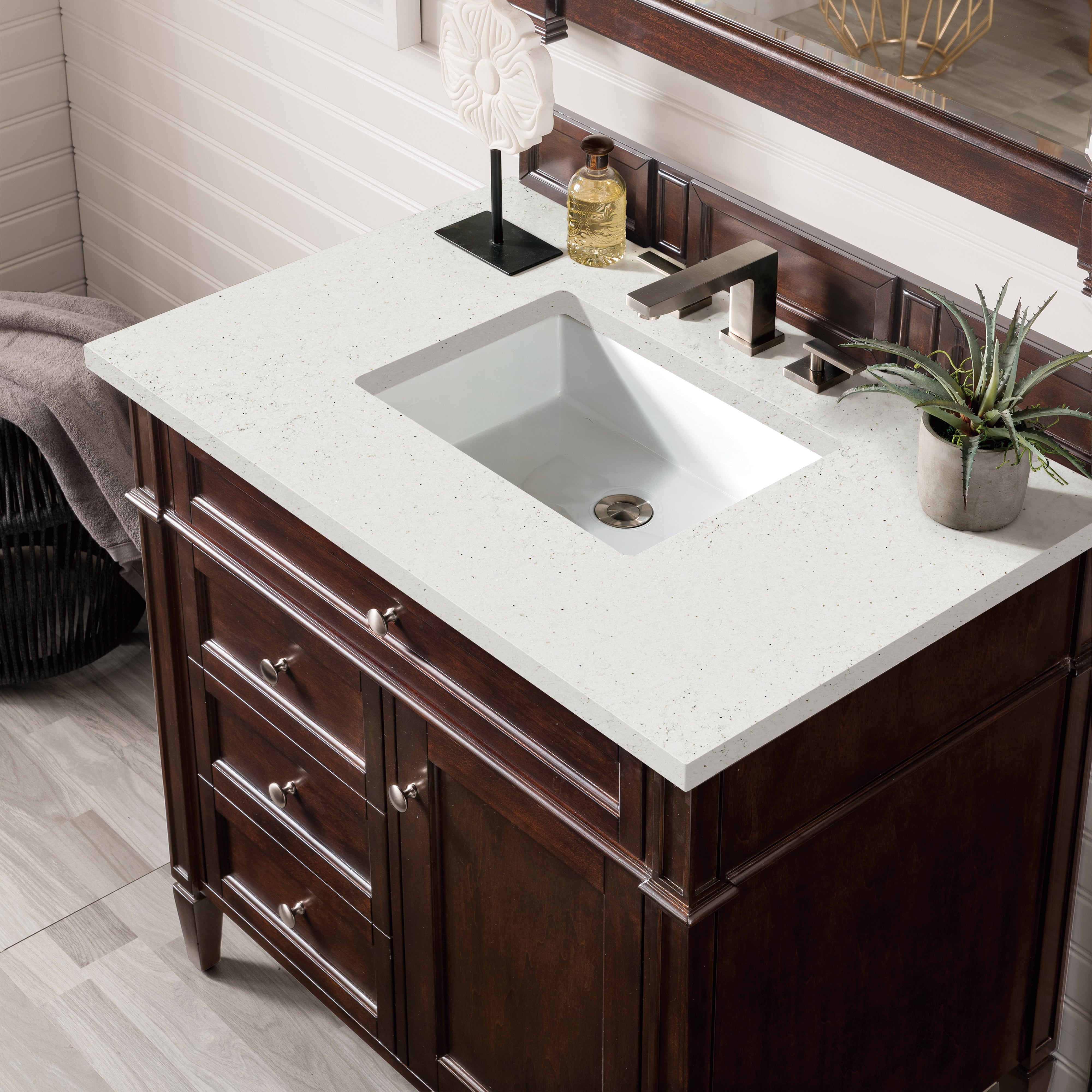 James Martin Brittany 36" Single Vanity in Burnished Mahogany with 3cm Countertop