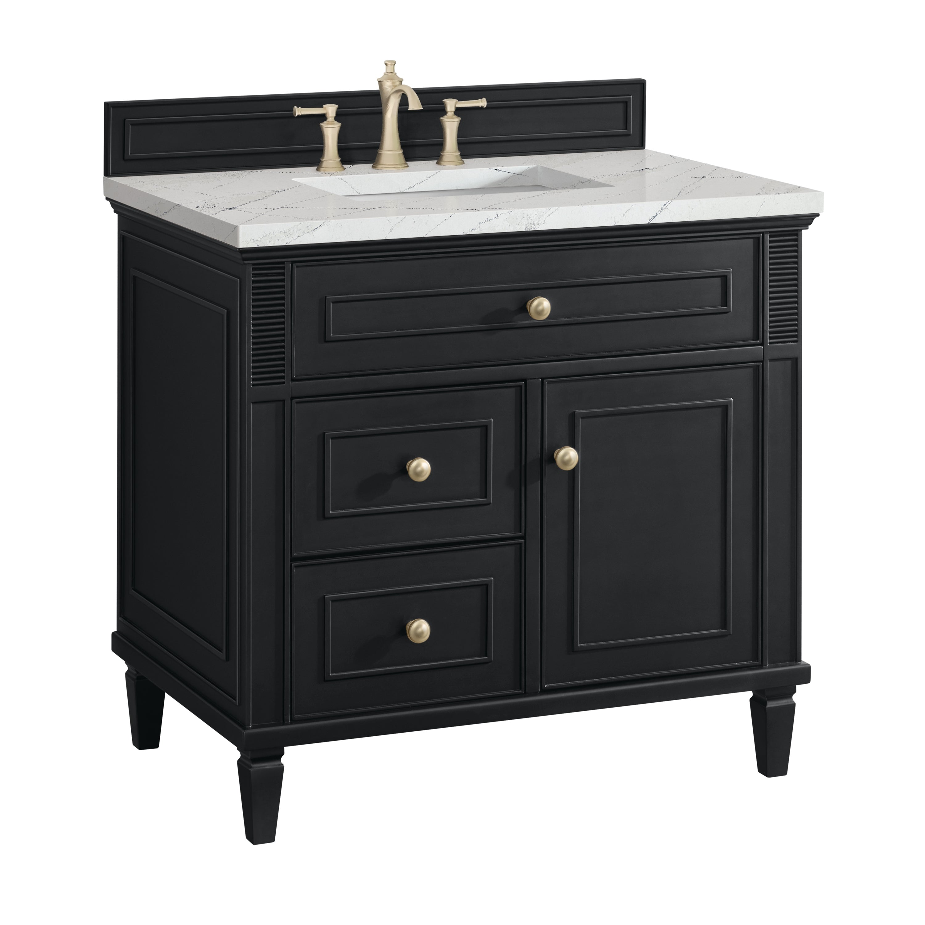 James Martin Lorelai 36" Single Vanity in Black Onyx with 3cm Countertop