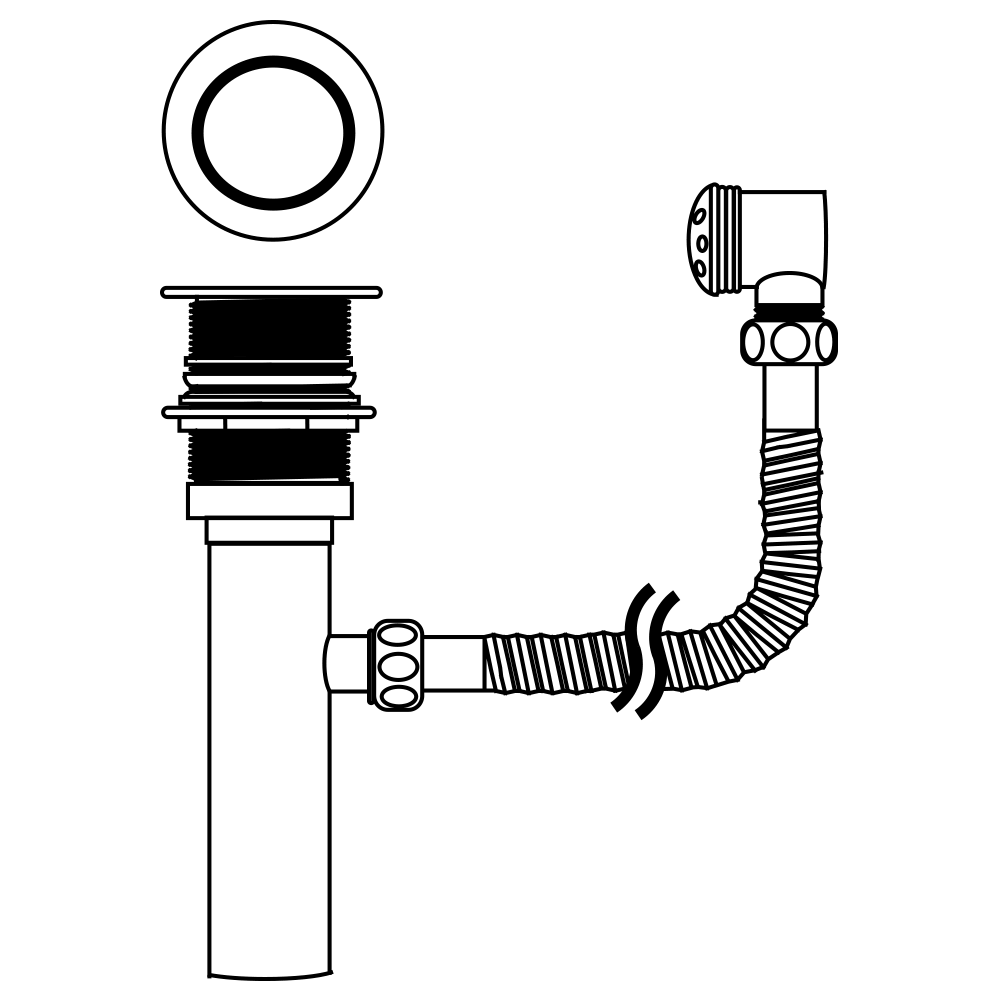 Lavatory Drain with Overflow Assembly