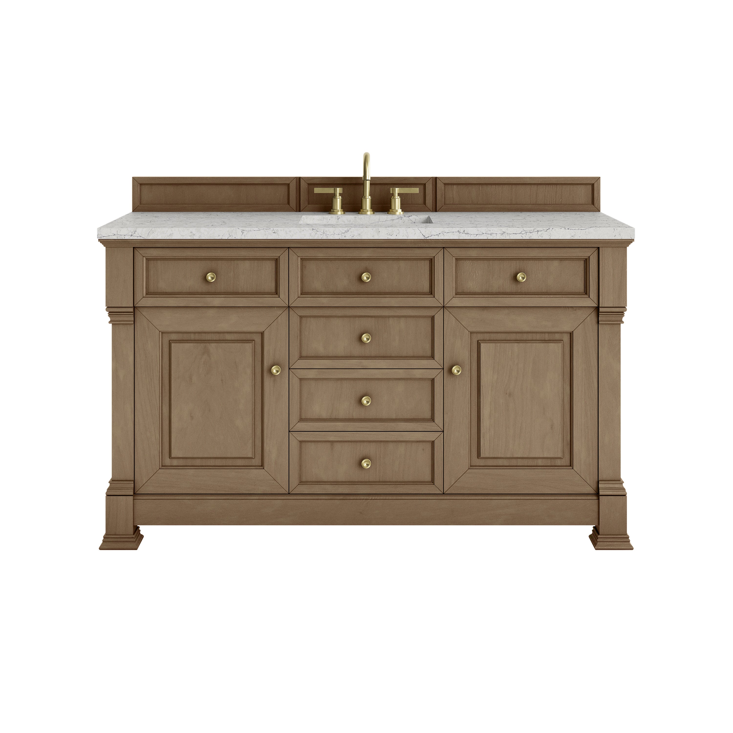 James Martin Brookfield 60" Single Vanity in Pecan with 3cm Countertop