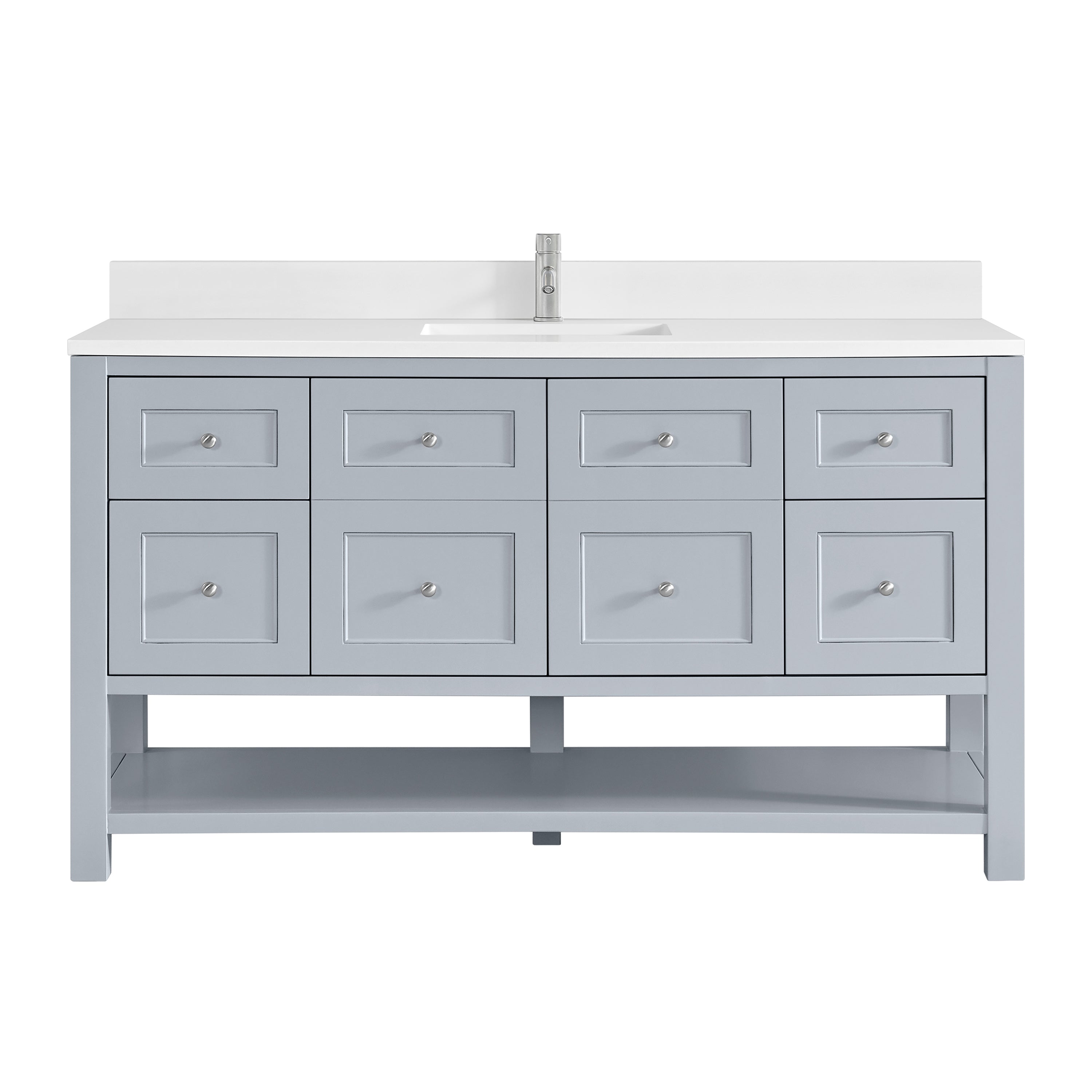 James Martin Breckenridge 60" Single Vanity in Serenity Blue with 3cm Countertop