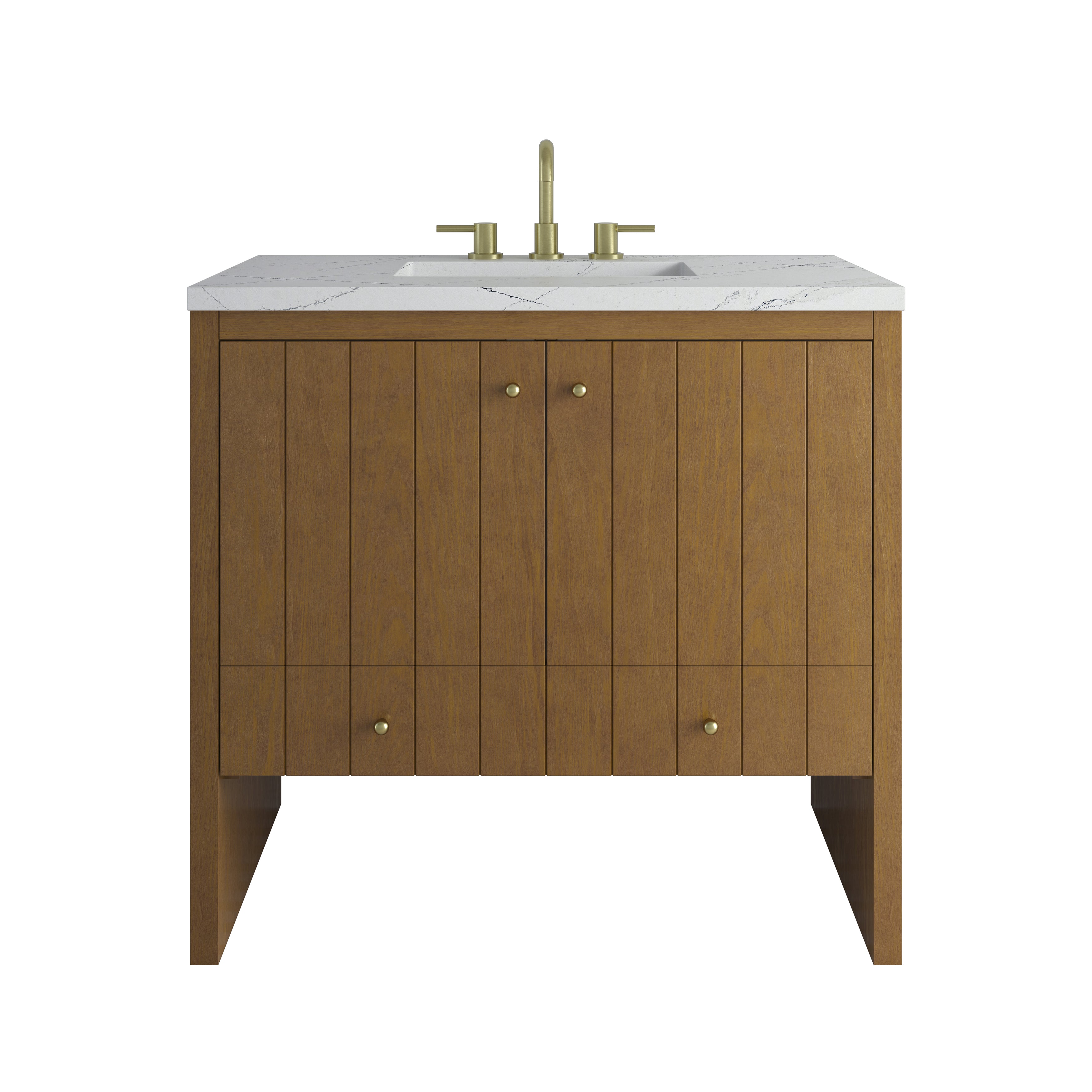 James Martin Hudson 36" Single Vanity in Honey Oak with 3cm Countertop