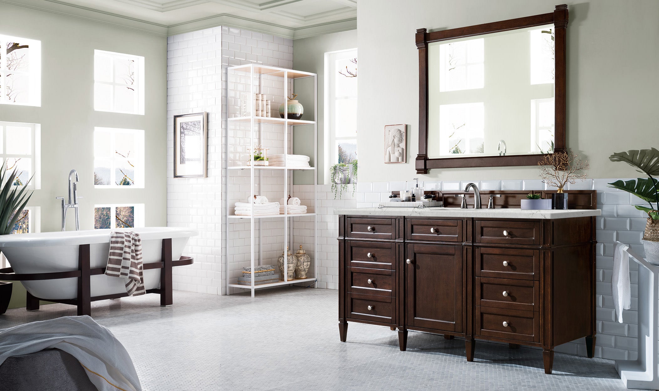 James Martin Brittany 60" Single Vanity in Burnished Mahogany with 3cm Countertop