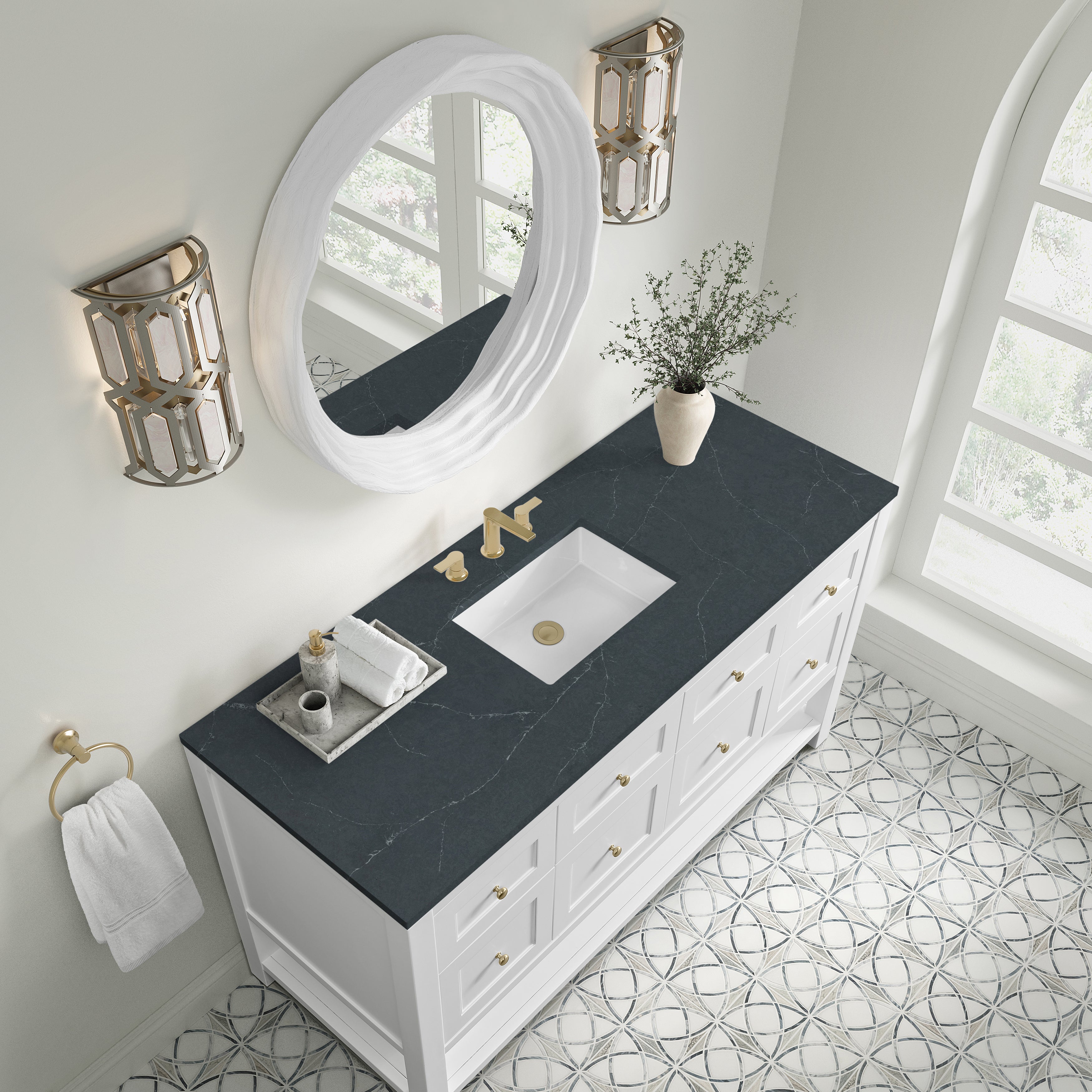 James Martin Breckenridge 60" Single Vanity in Bright White with 3cm Countertop