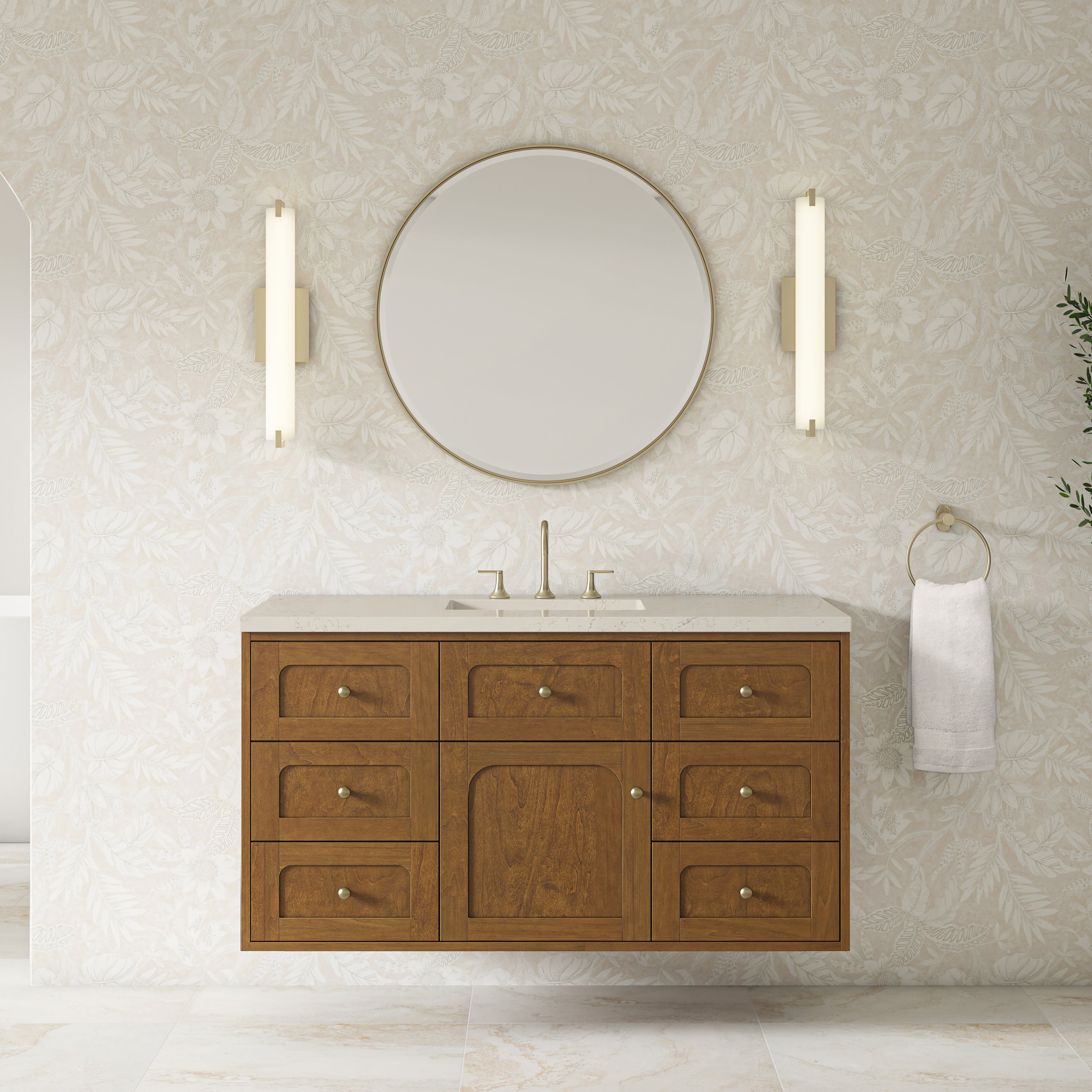 James Martin Laurent 48" Single Vanity in Honey Oak with 3cm Countertop
