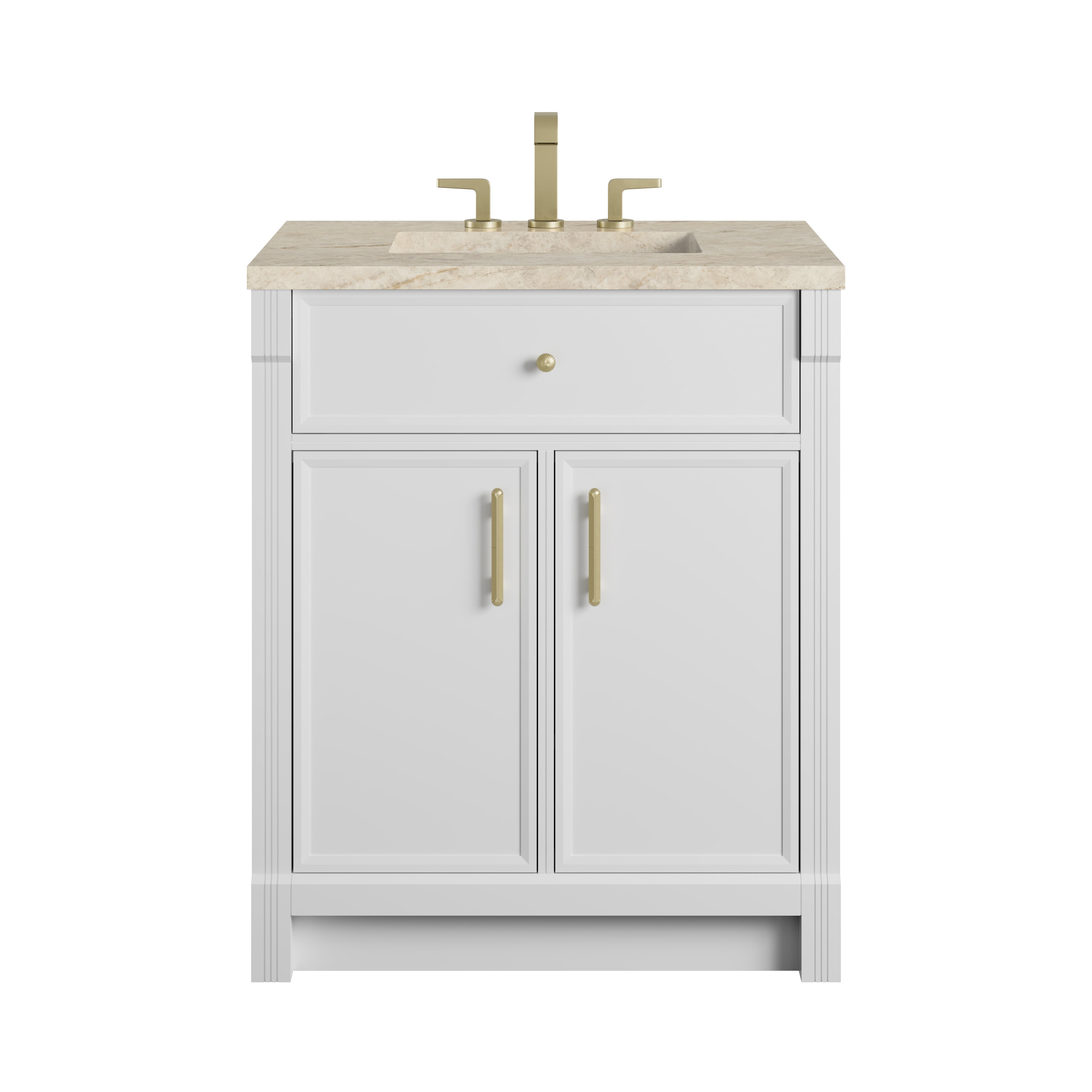 James Martin Bellshire 30" Single Vanity in Bright White with 3cm Countertop
