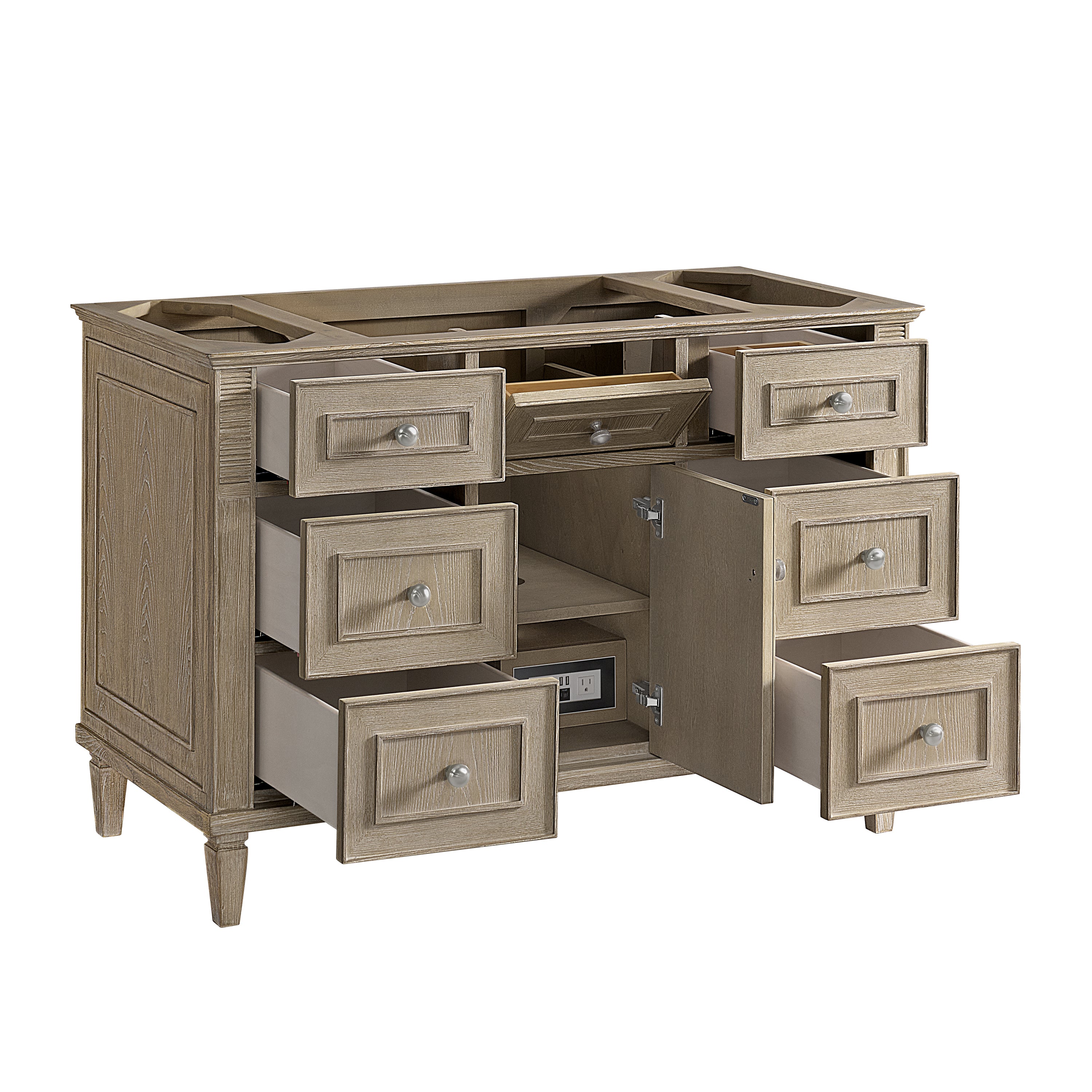 James Martin Lorelai 48" Single Vanity in Whitewashed Oak with 3cm Countertop