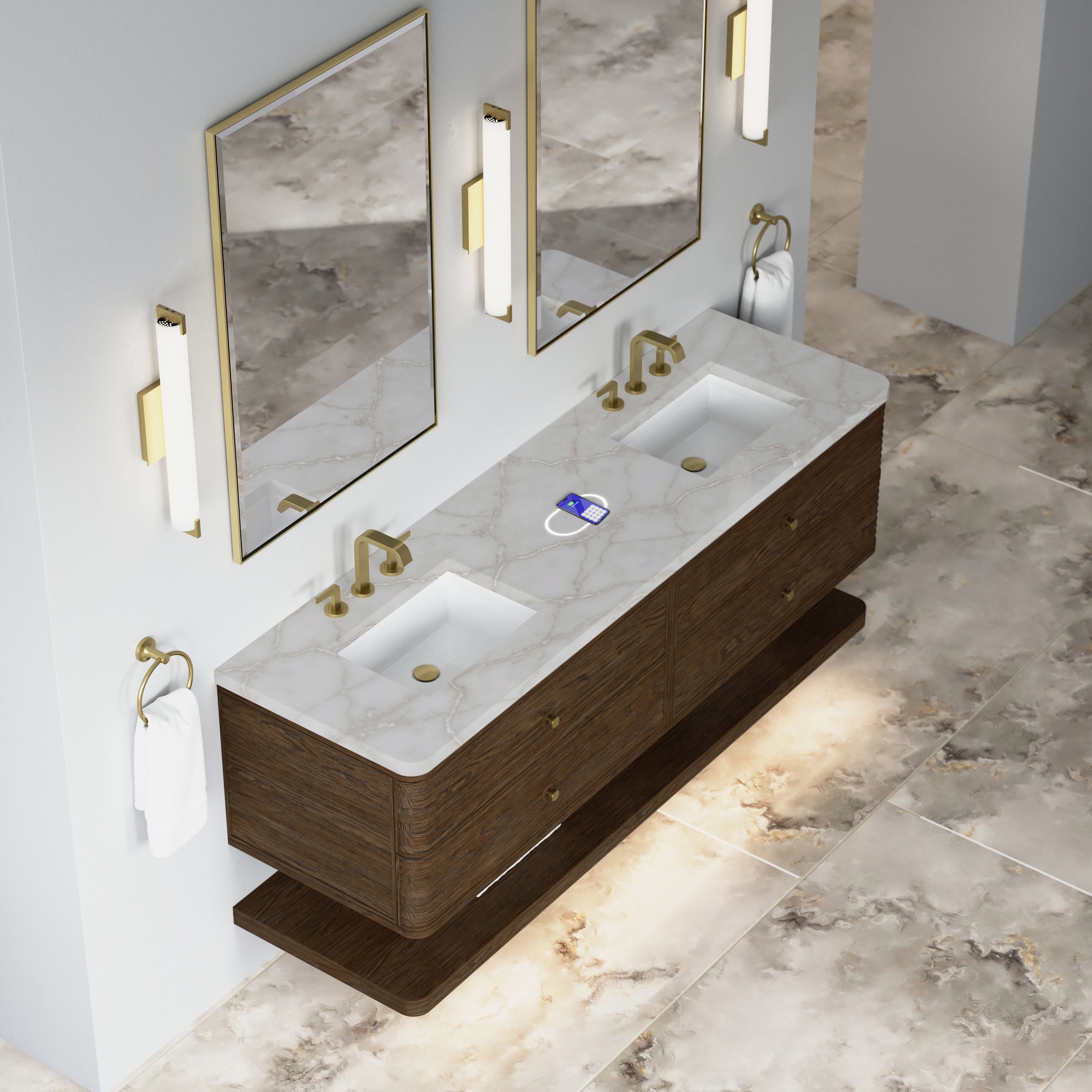 James Martin Allamari 72" Double Vanity in Sable with 3cm Countertop
