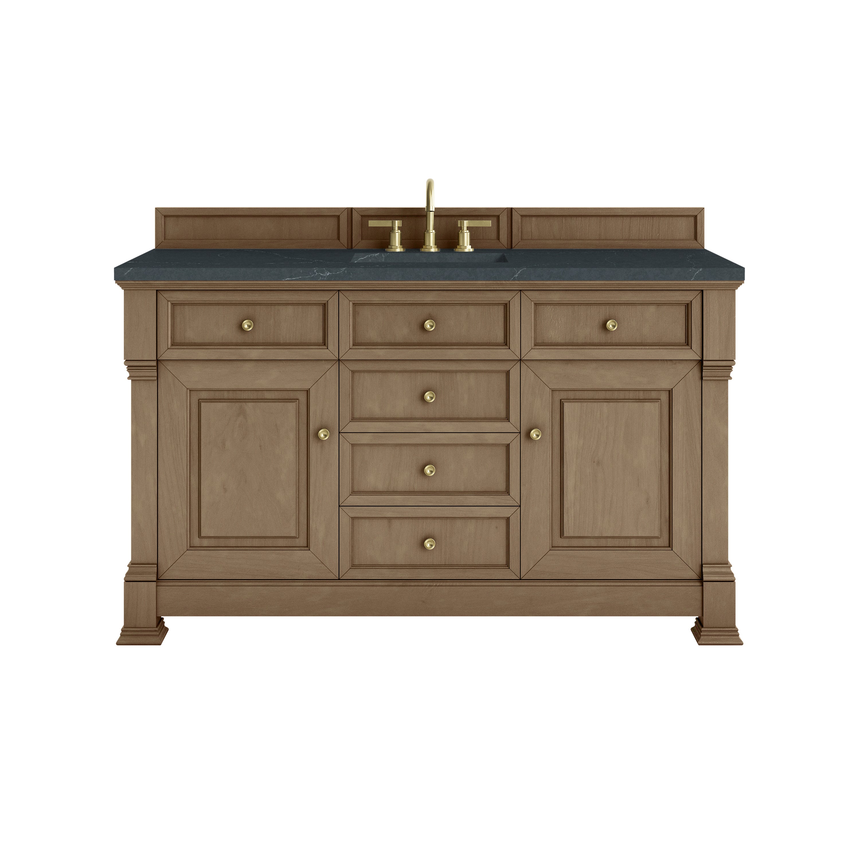 James Martin Brookfield 60" Single Vanity in Pecan with 3cm Countertop