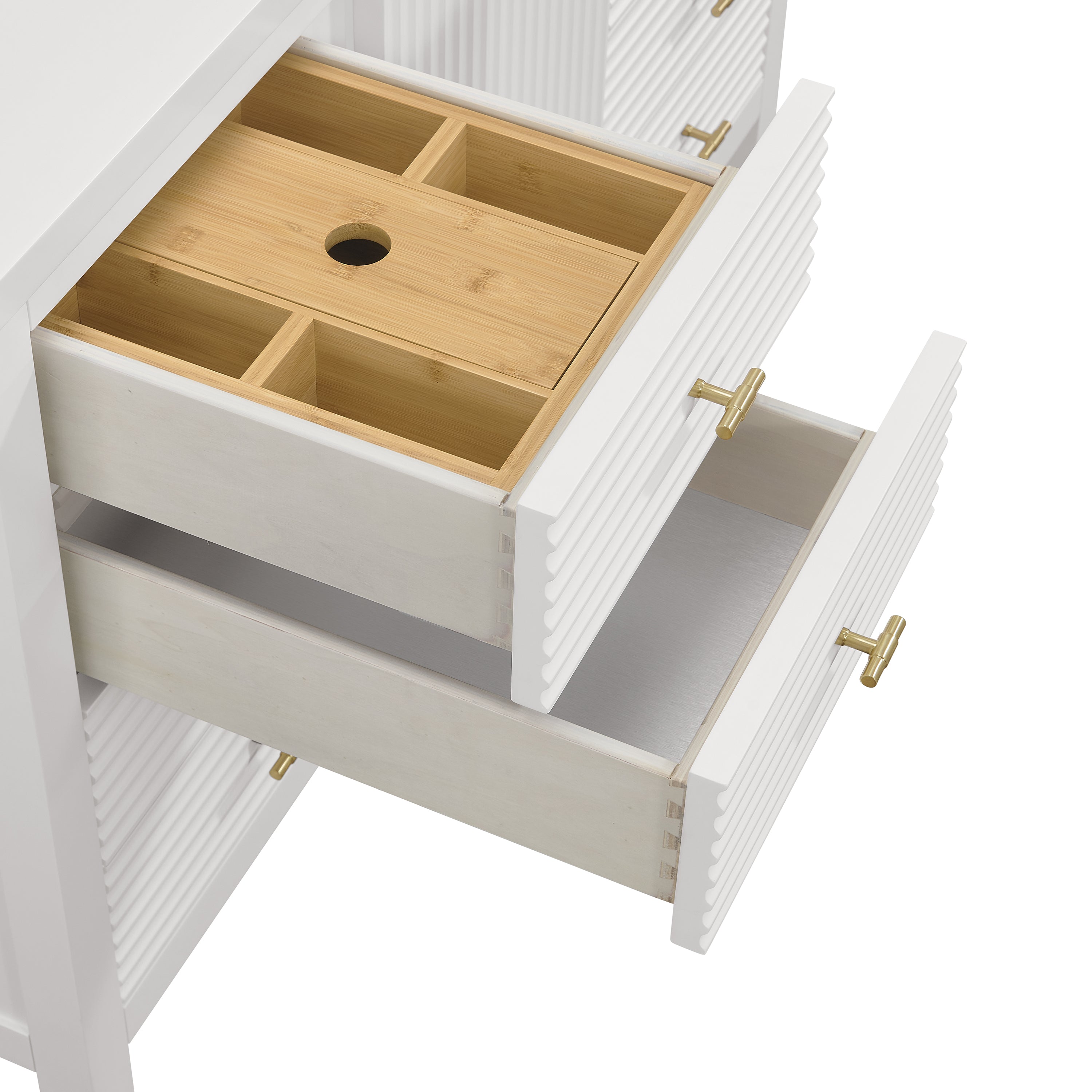 James Martin Myrrin 48" Single Vanity in Bright White with 3cm Countertop and FreePower Wireless Charger