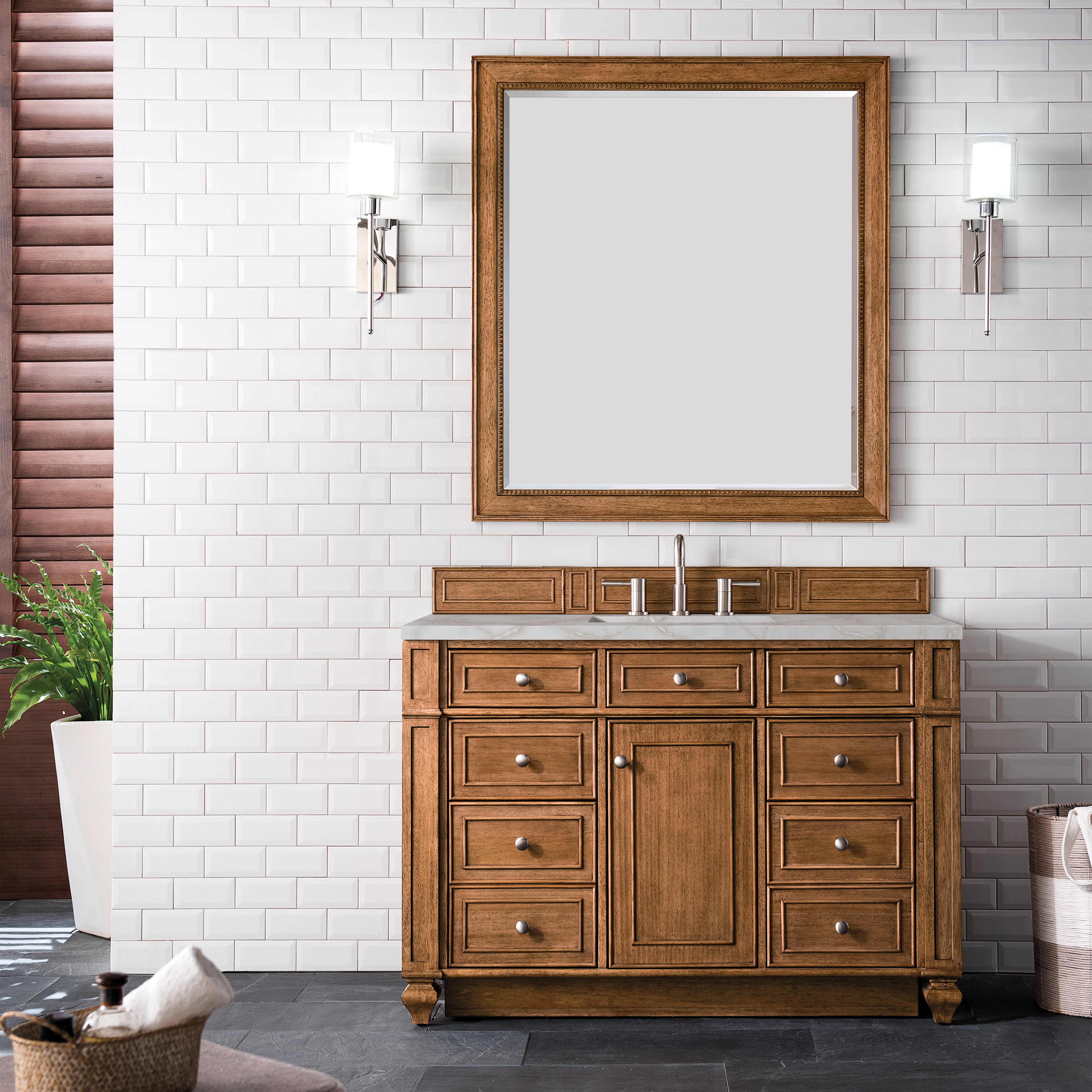 James Martin Bristol 48" Single Vanity in Saddle Brown with 3cm Countertop