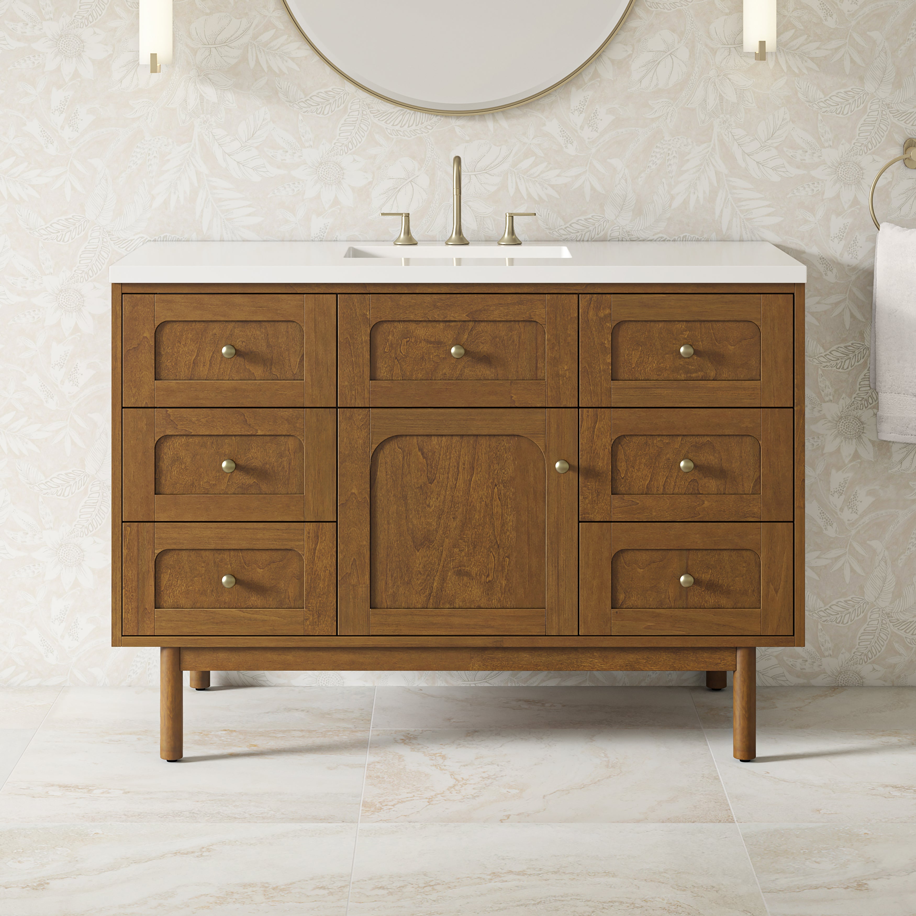 James Martin Laurent 48" Single Vanity in Honey Oak with 3cm Countertop